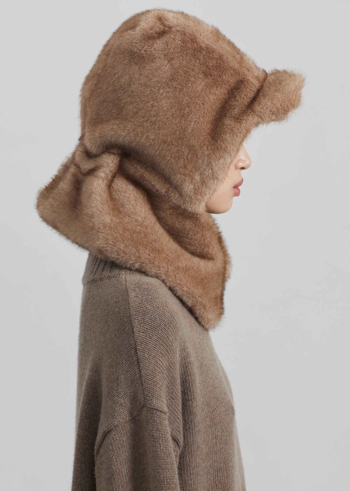 Kallio Faux Fur Hood - Light Brown - 2