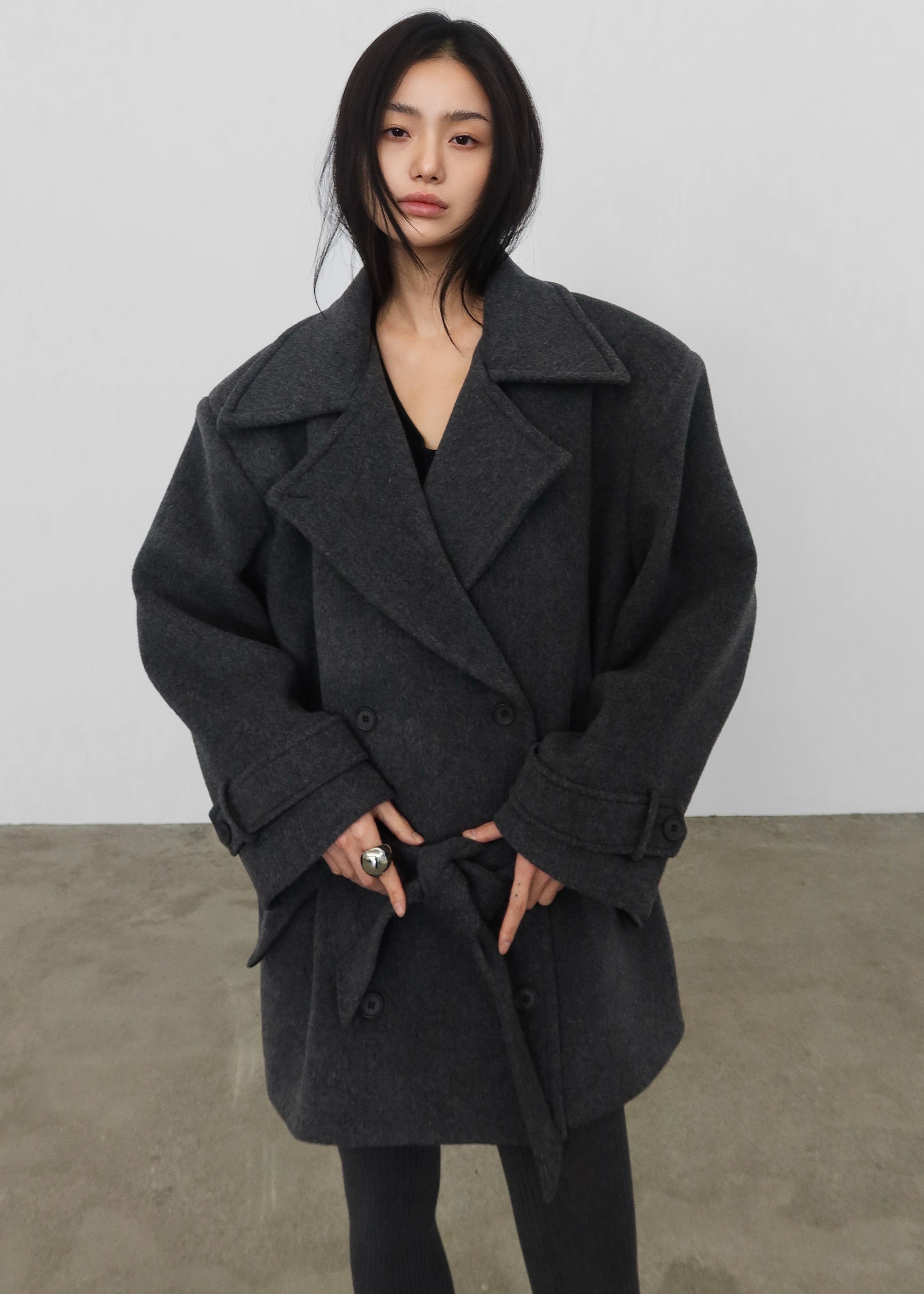 Kalmar Wool Peacoat - Grey – The Frankie Shop