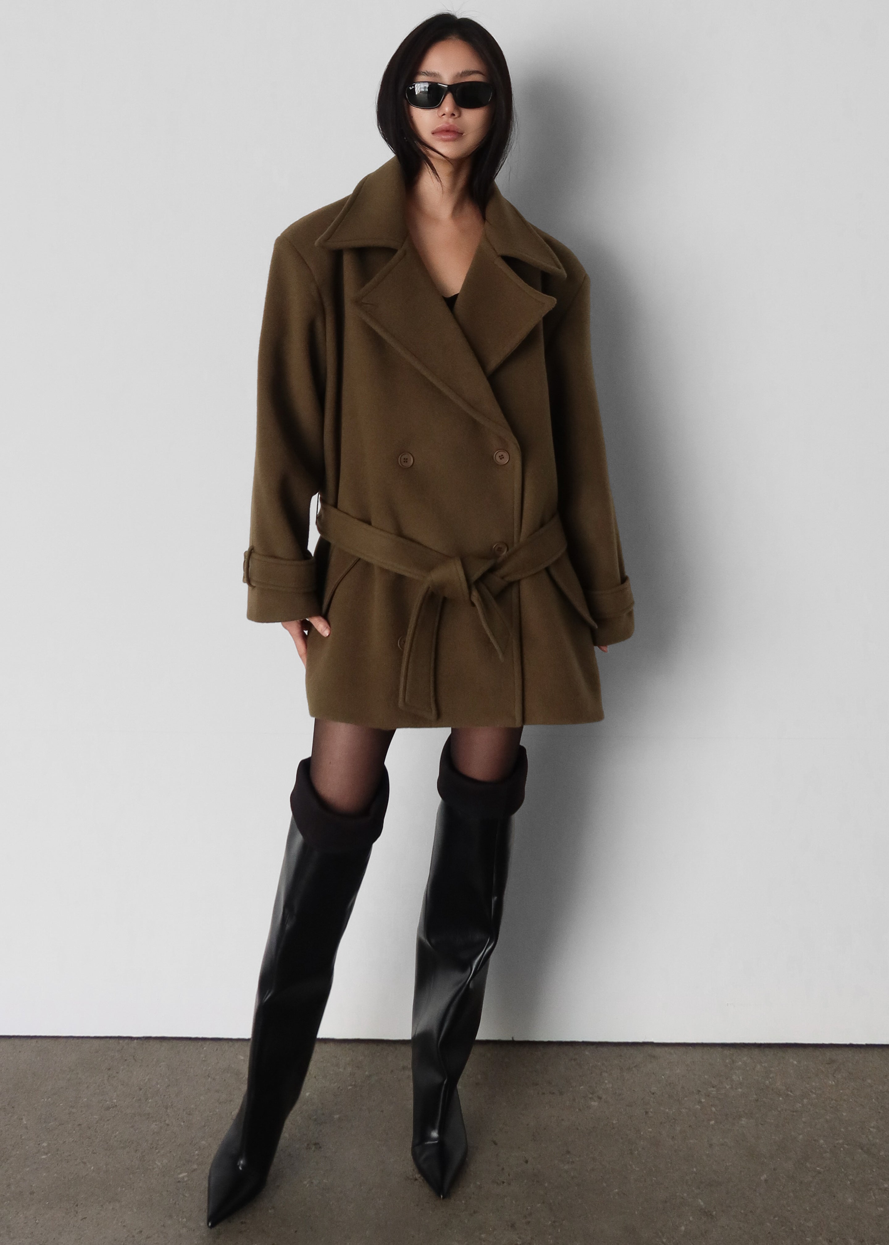 Kalmar Wool Peacoat - Pale Olive – The Frankie Shop