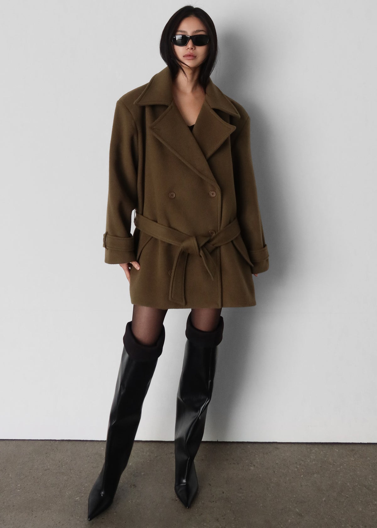 Kalmar Wool Peacoat - Pale Olive - 5