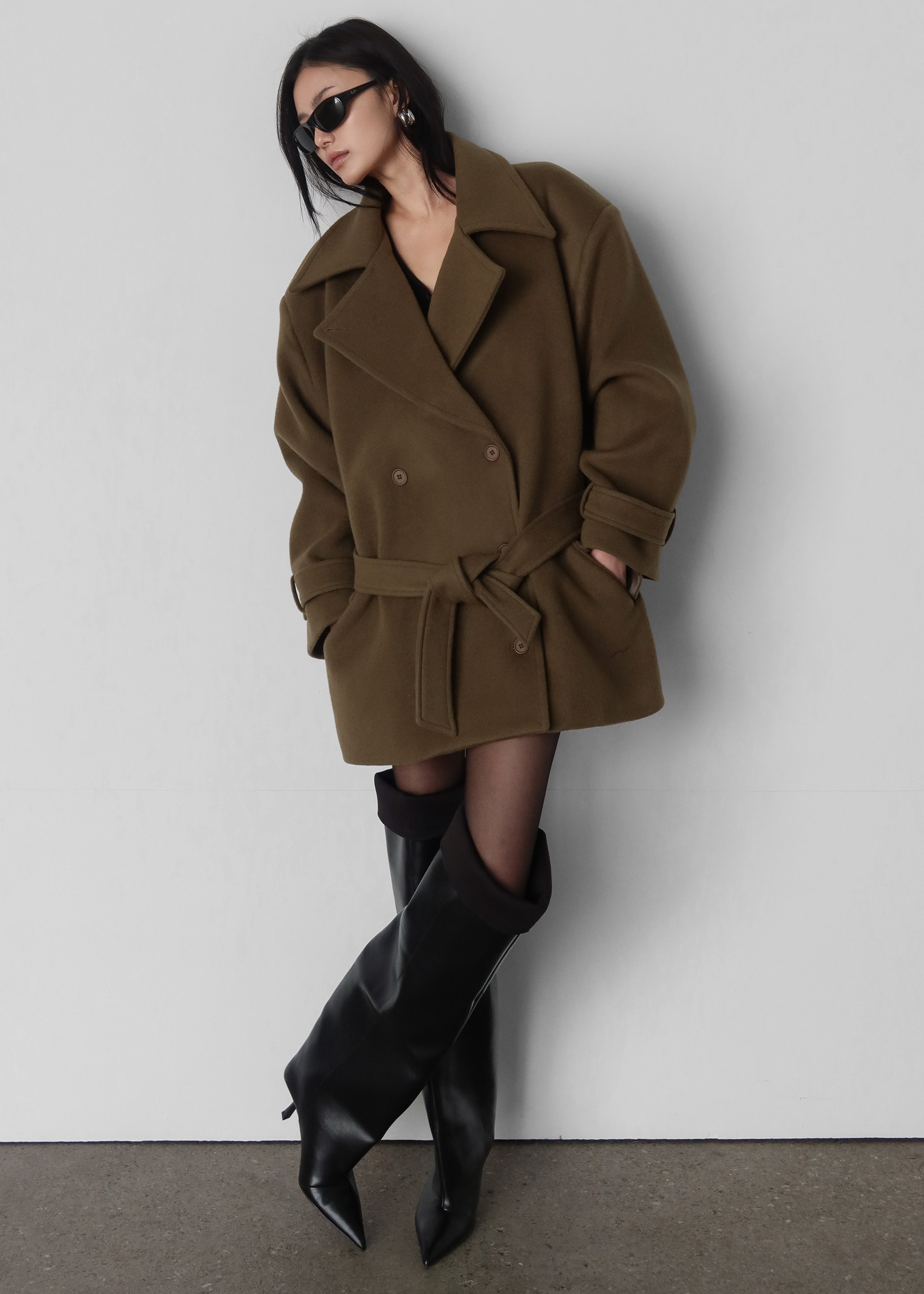 Kalmar Wool Peacoat - Pale Olive – The Frankie Shop