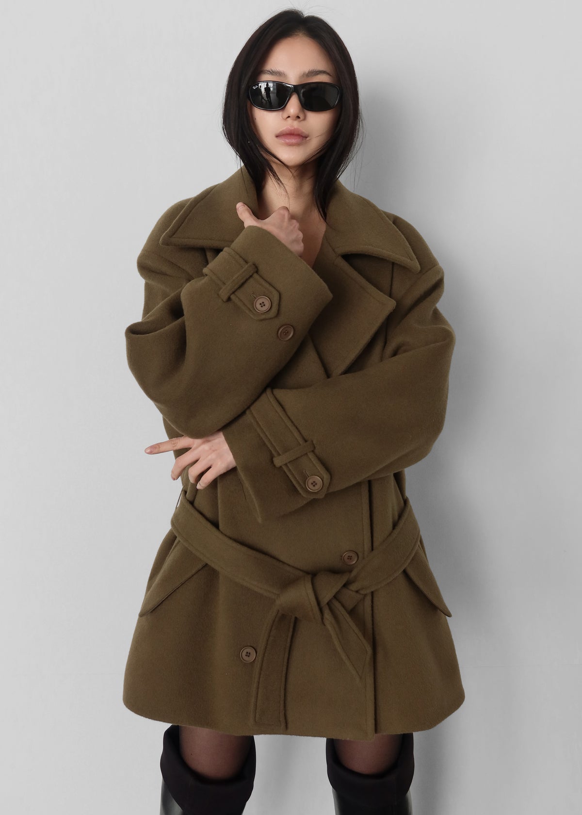 Kalmar Wool Peacoat - Pale Olive - 4