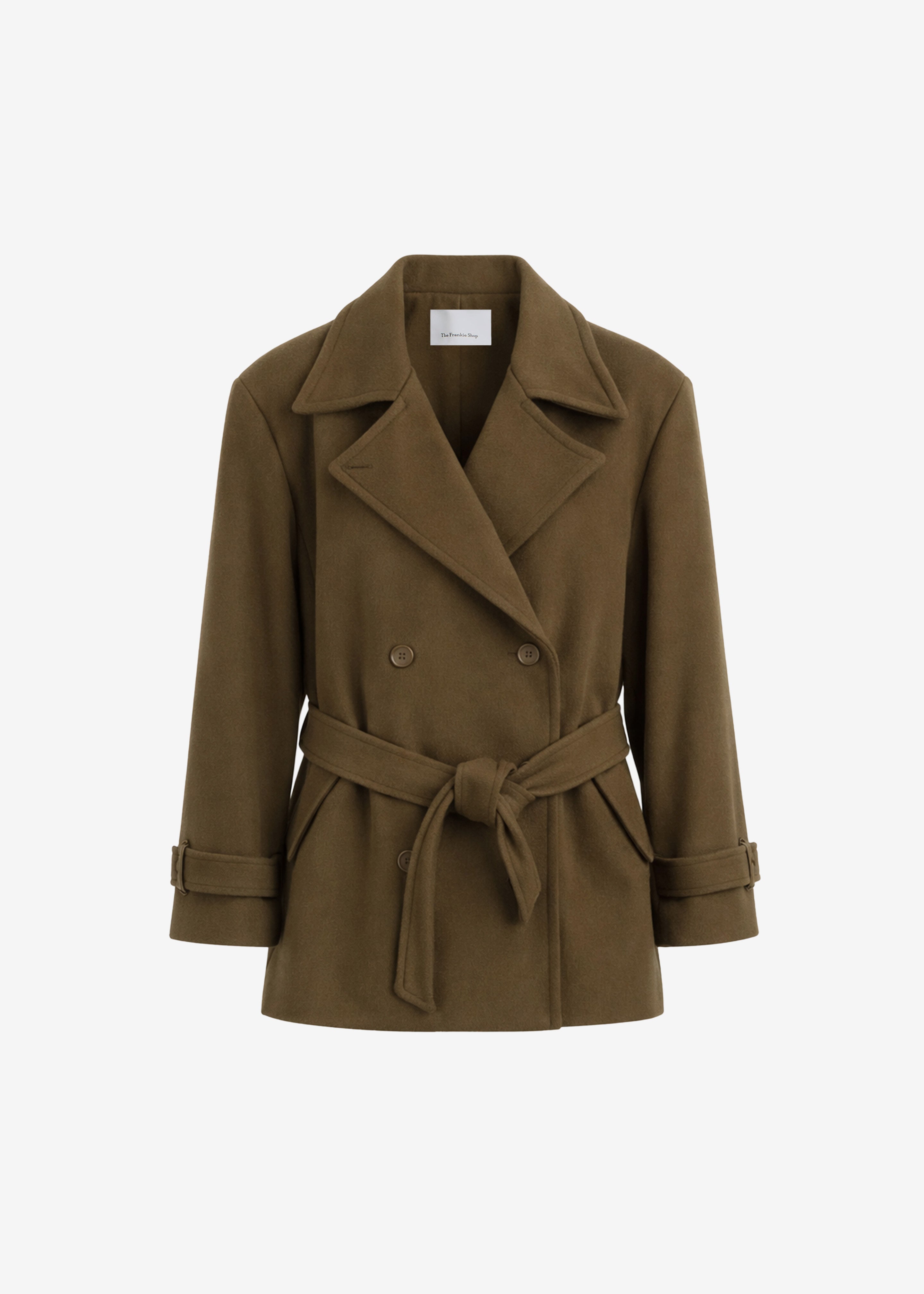 Standcollar Wool Coat オリーブ 36 Kalmar Wool Peacoat - Pale Olive – The Frankie Shop