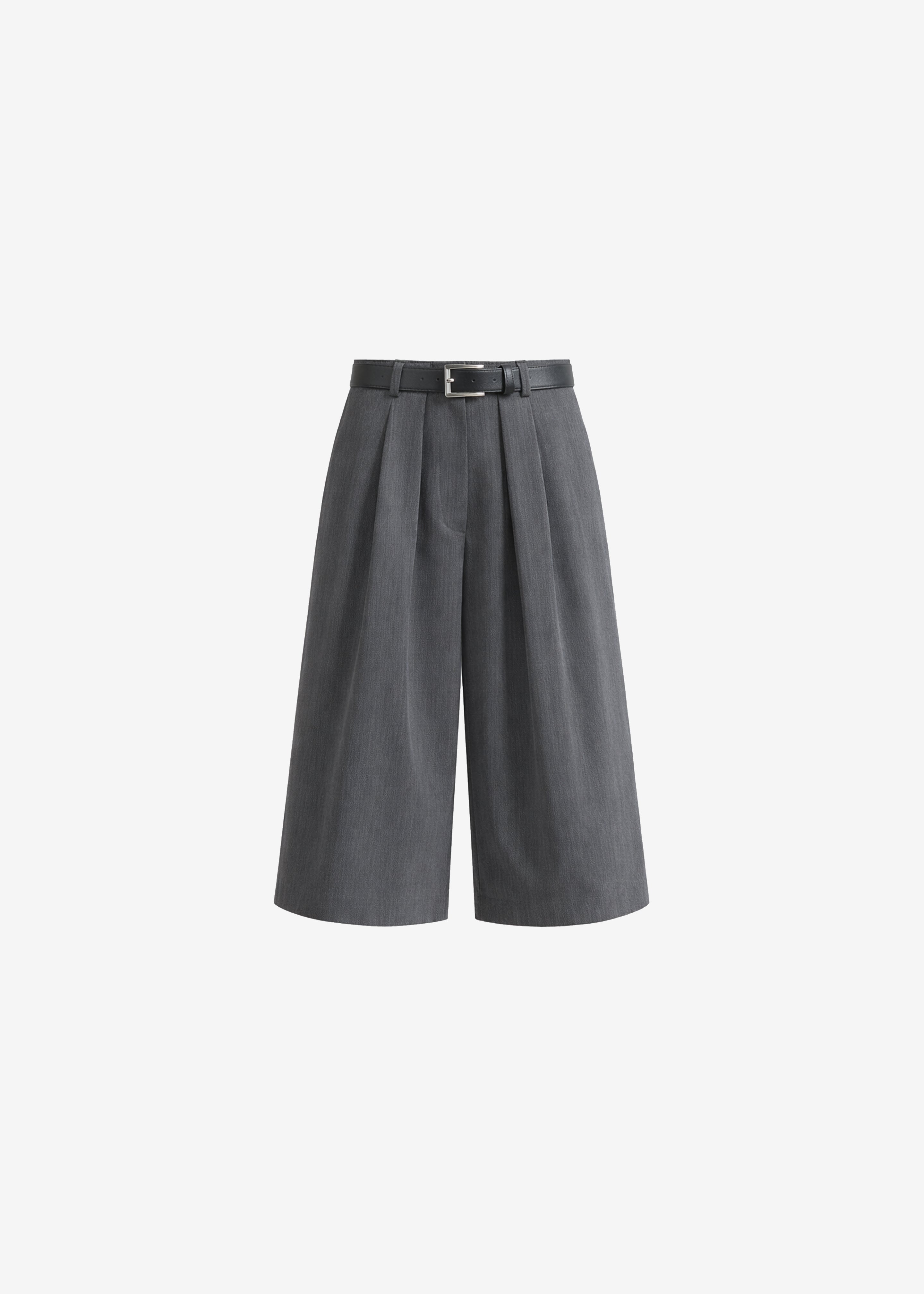 Kalvo Belted Bermuda Shorts - Dark Grey - 10