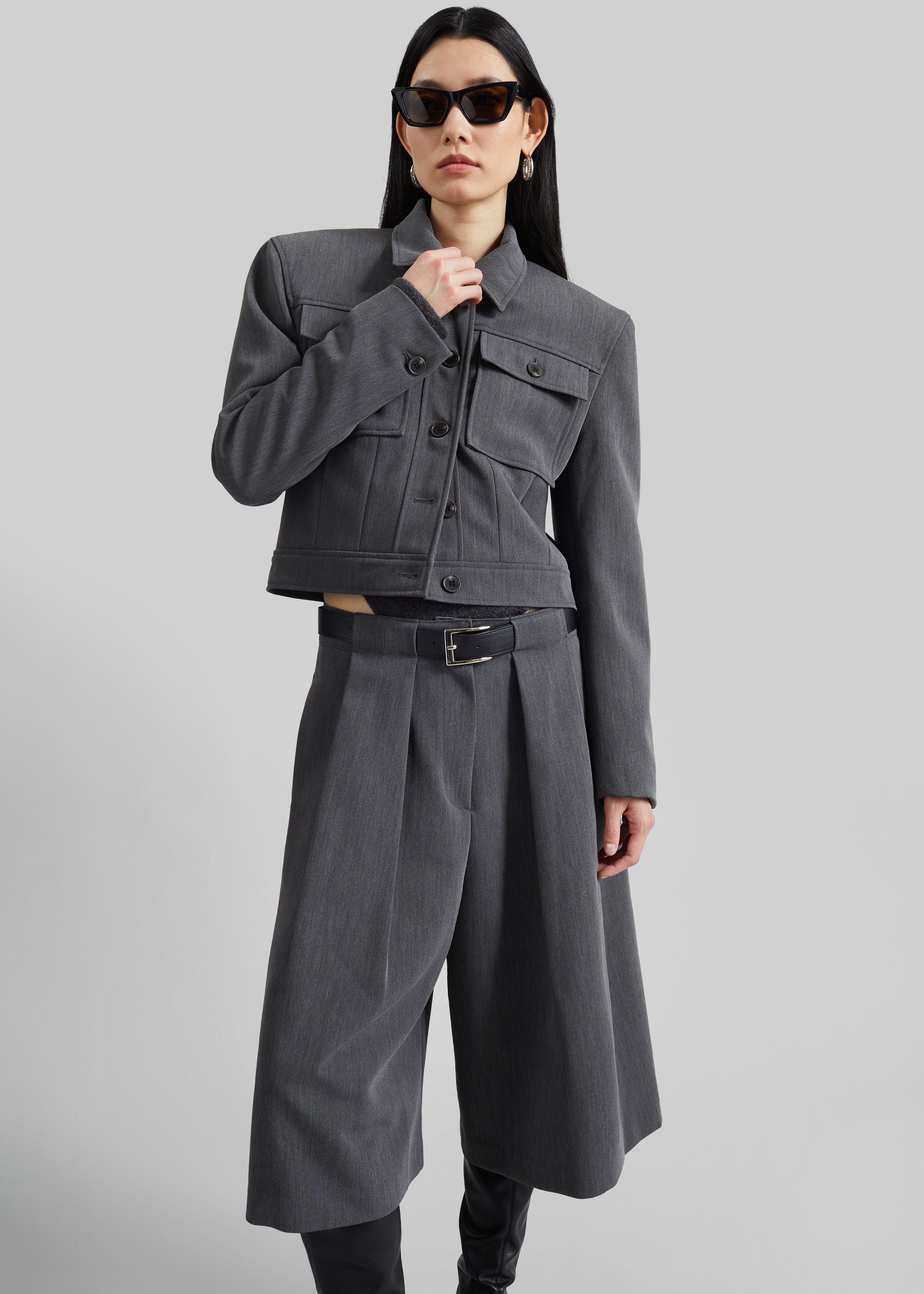 Kalvo Boxy Jacket - Dark Grey - 7