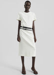 Kaniva Double Belt Loop Midi Dress - Ivory