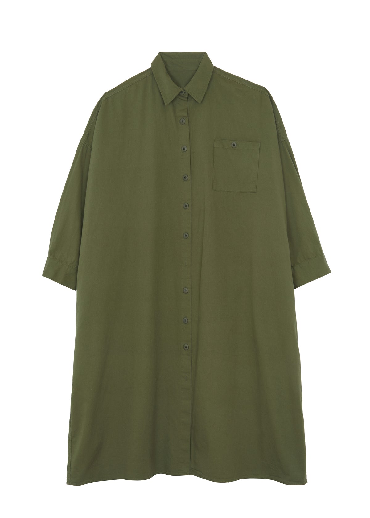 Kason Oversized Shirt Dress - Dark Olive The Frankie Shop Kason Oversized Shirt Dress - Dark Olive The Frankie Shop