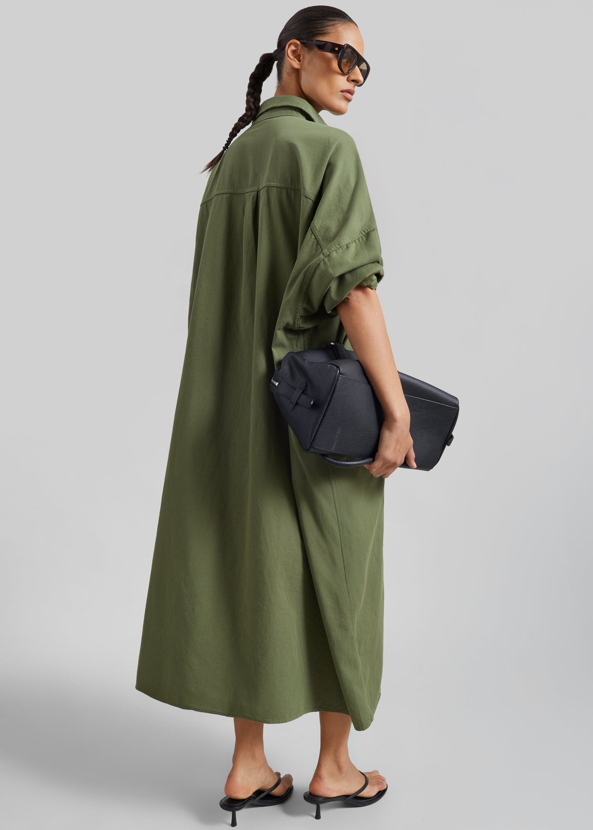 Kason Oversized Shirt Dress - Dark Olive - 6
