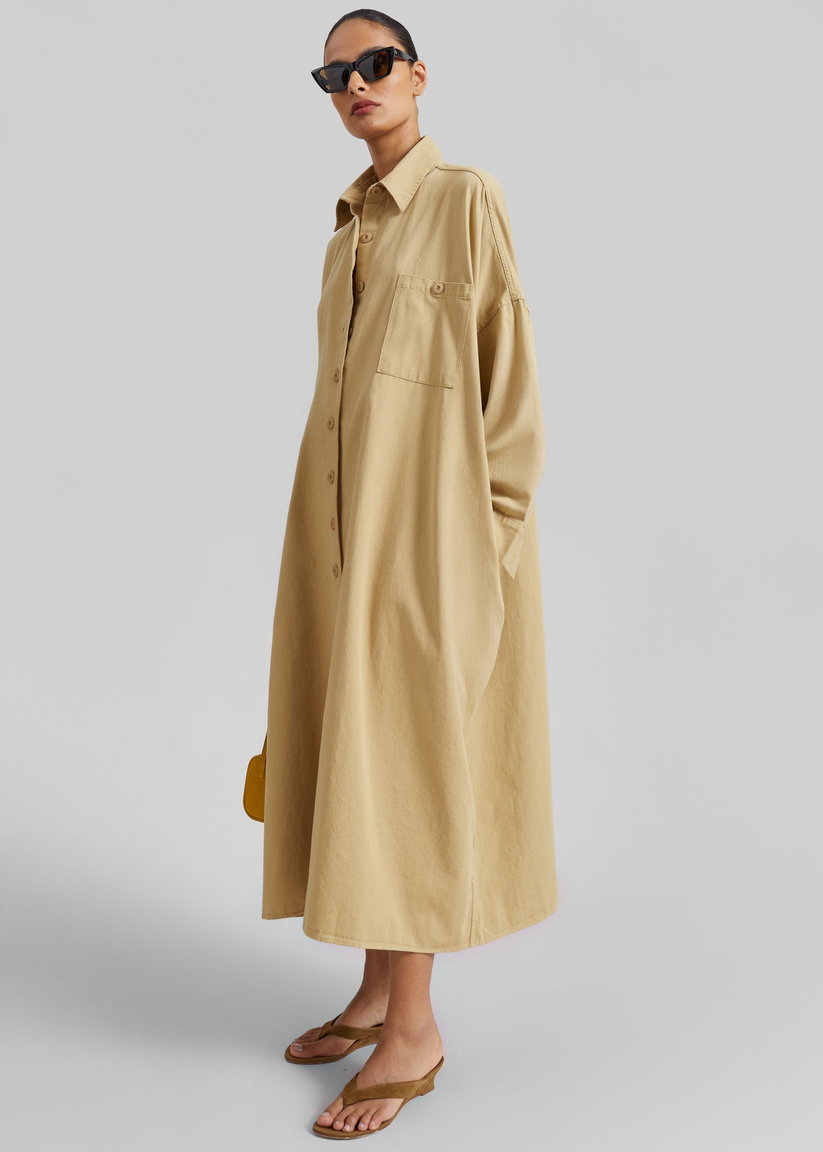 Kason Oversized Shirt Dress - Sahara - 2
