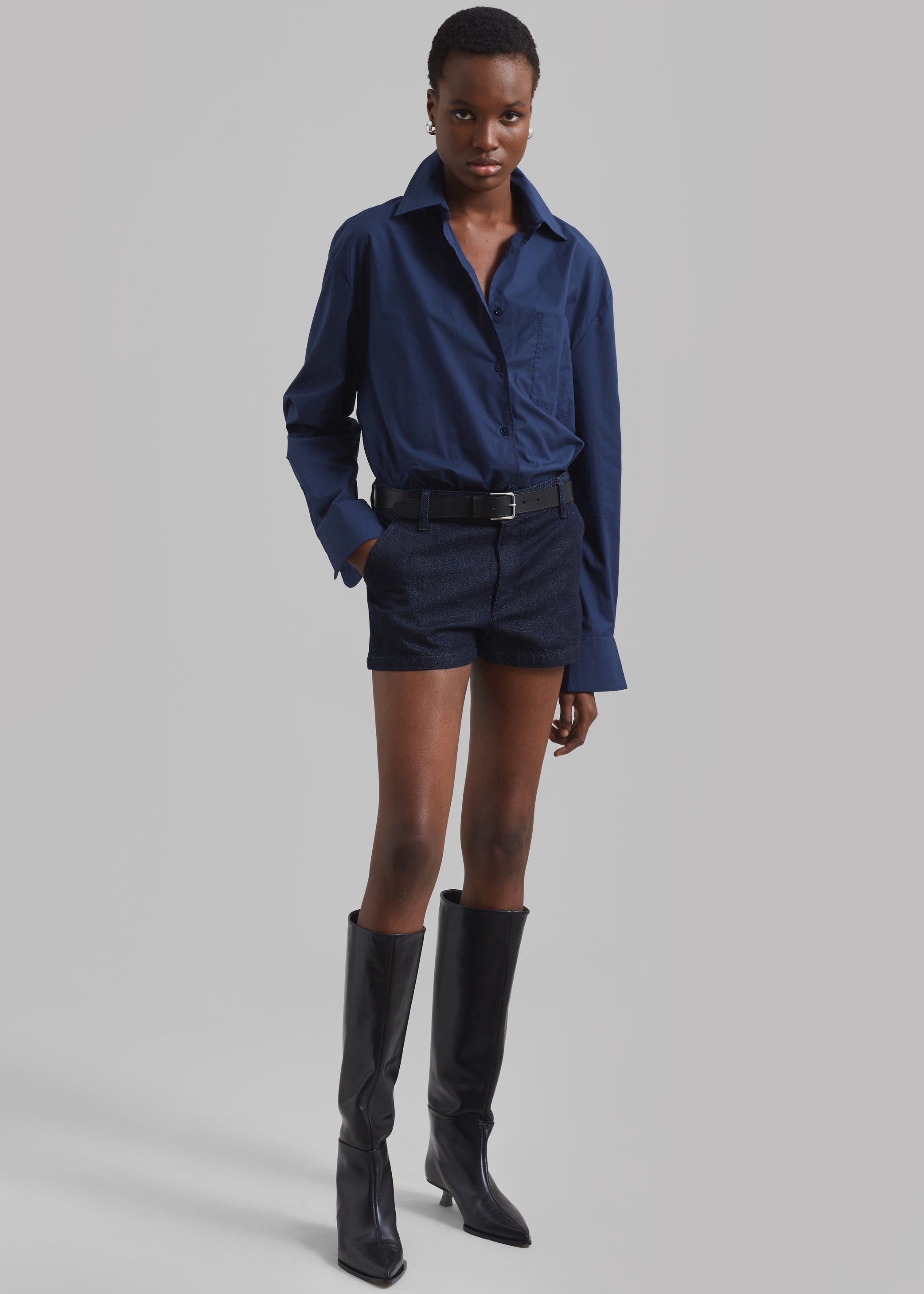 Shop the look image for Kate Denim Mini Shorts - Raw Wash