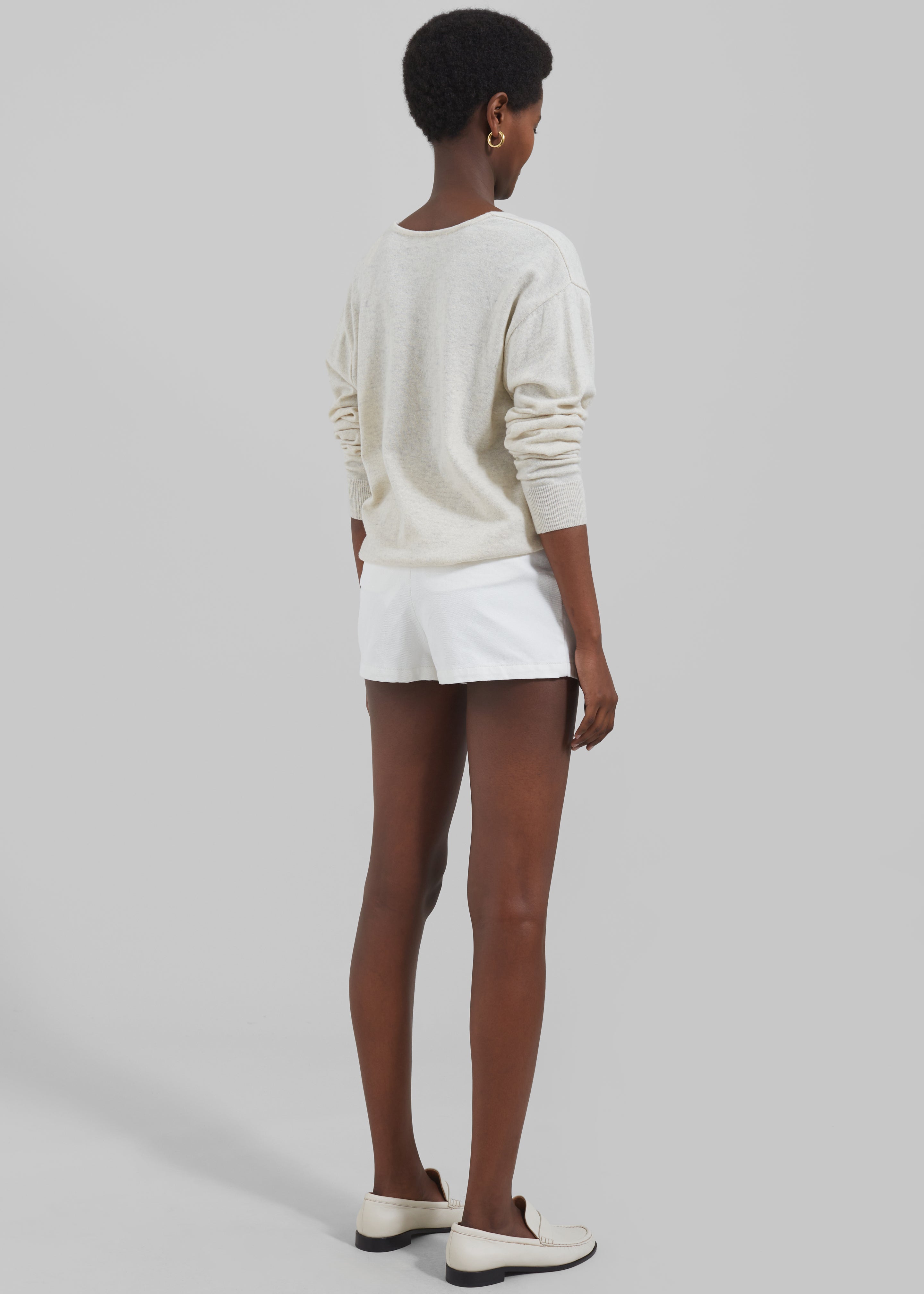 Kate Denim Mini Shorts - White - 7