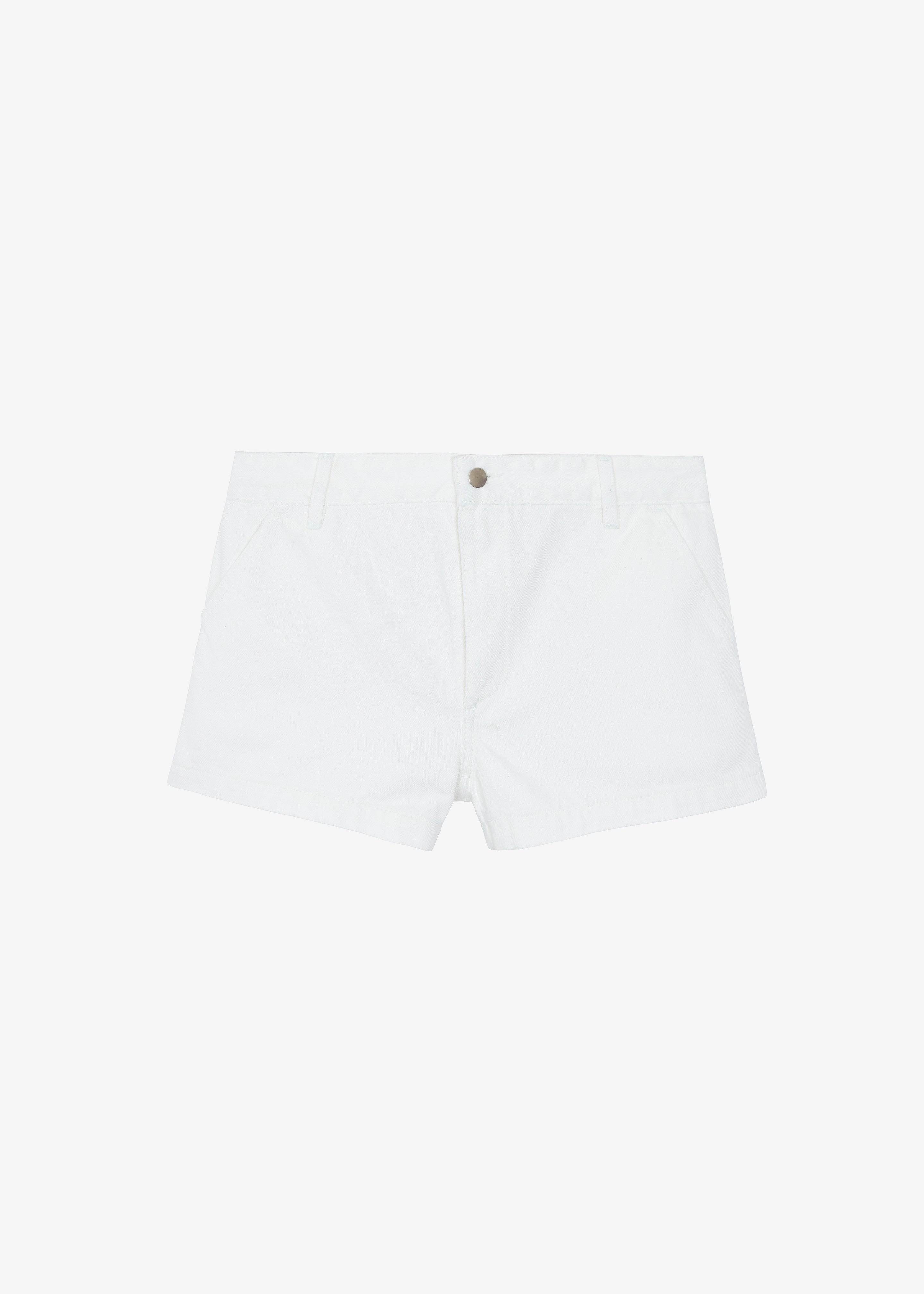Kate Denim Mini Shorts - White - 8