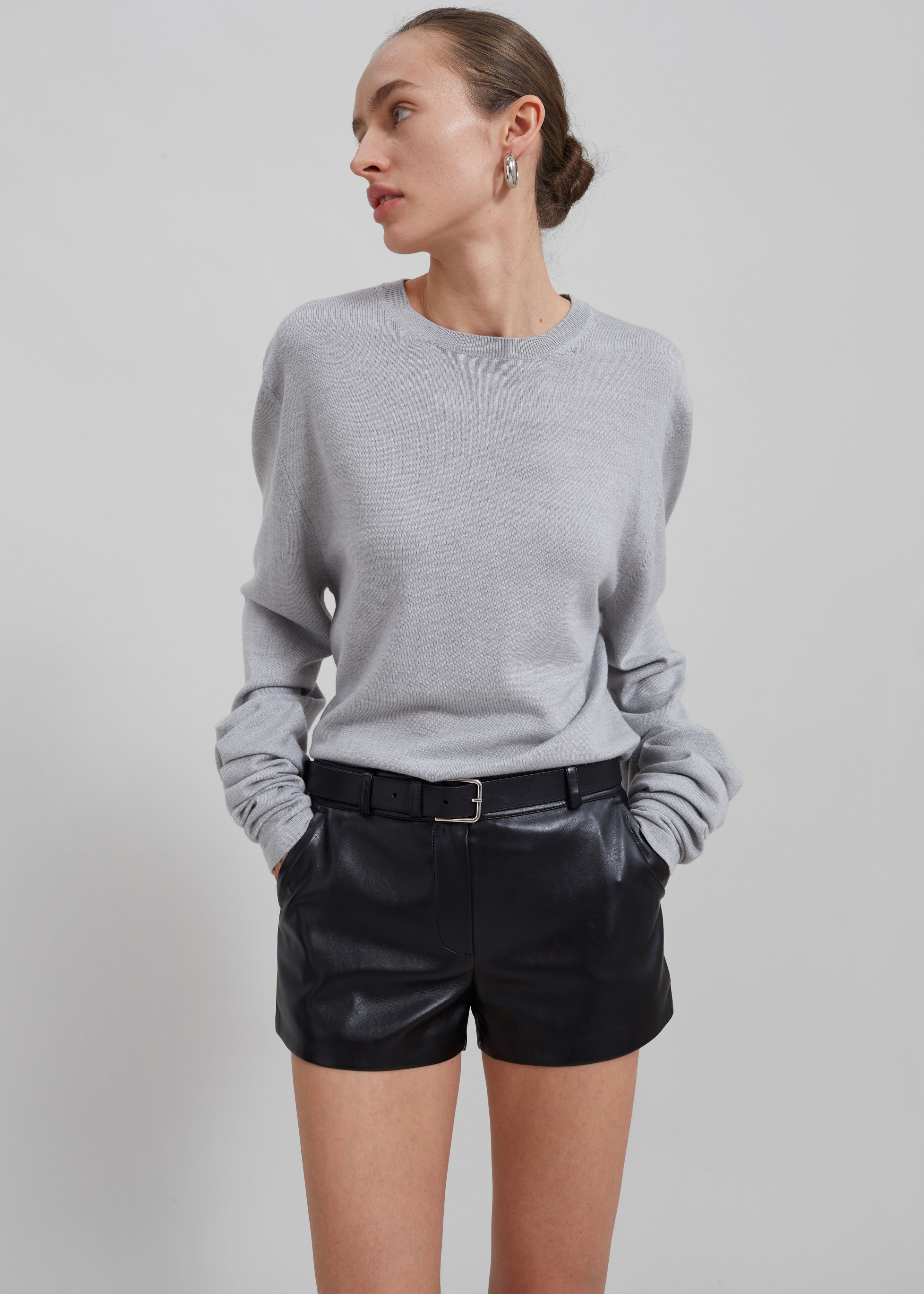 Kate Faux Leather Shorts - Black - 6