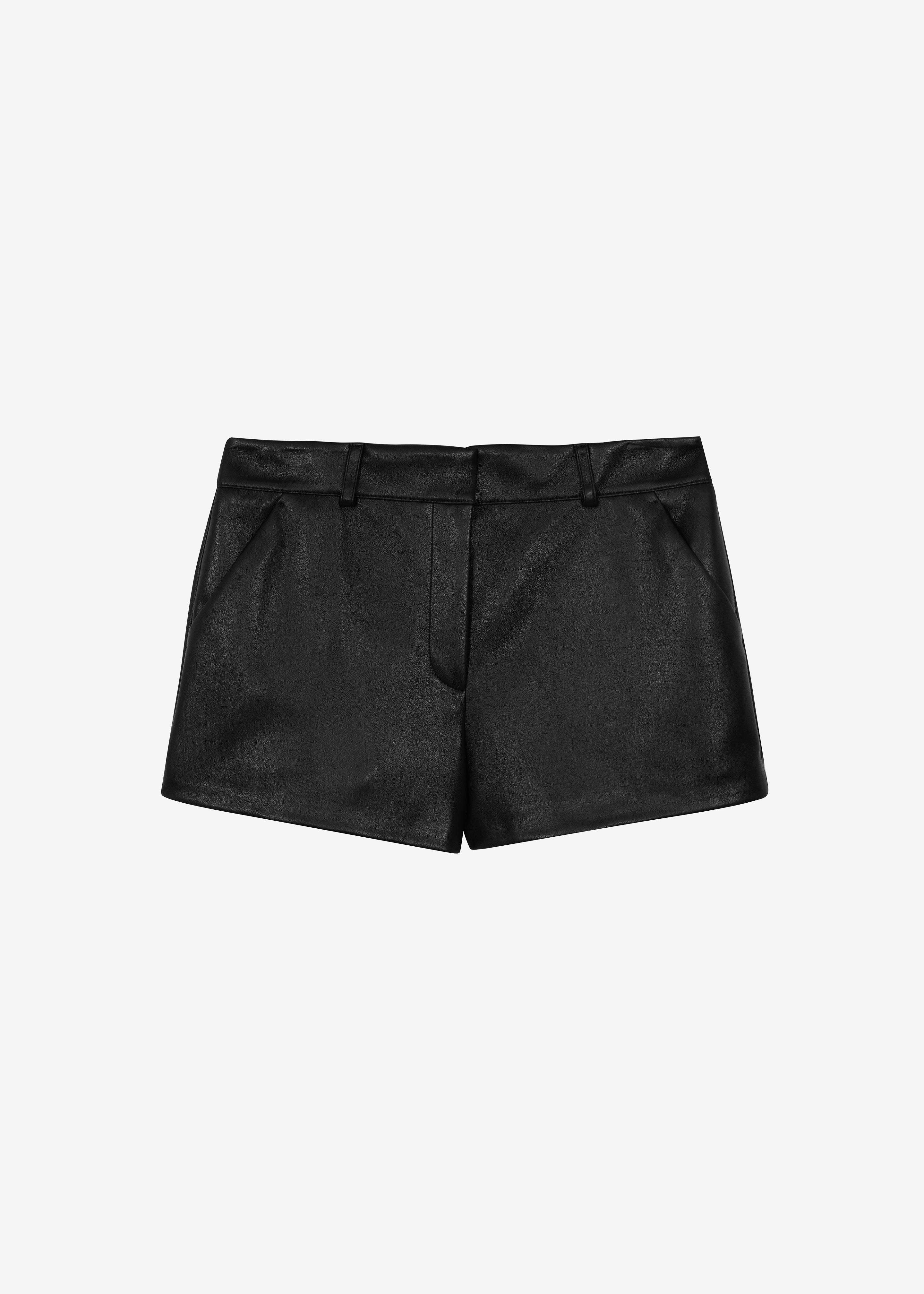 Kate Faux Leather Shorts - Black