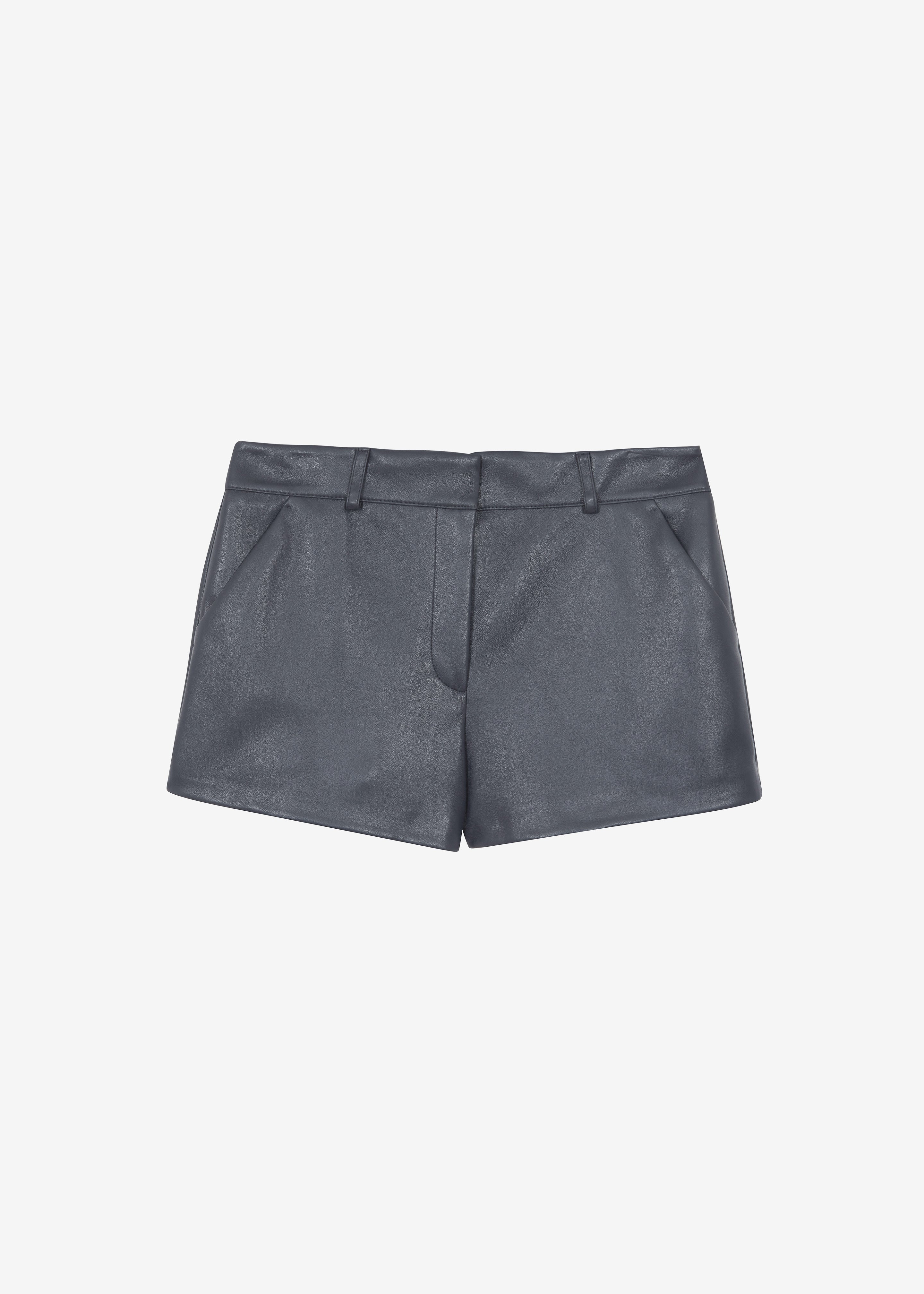 Kate Faux Leather Shorts - Grey