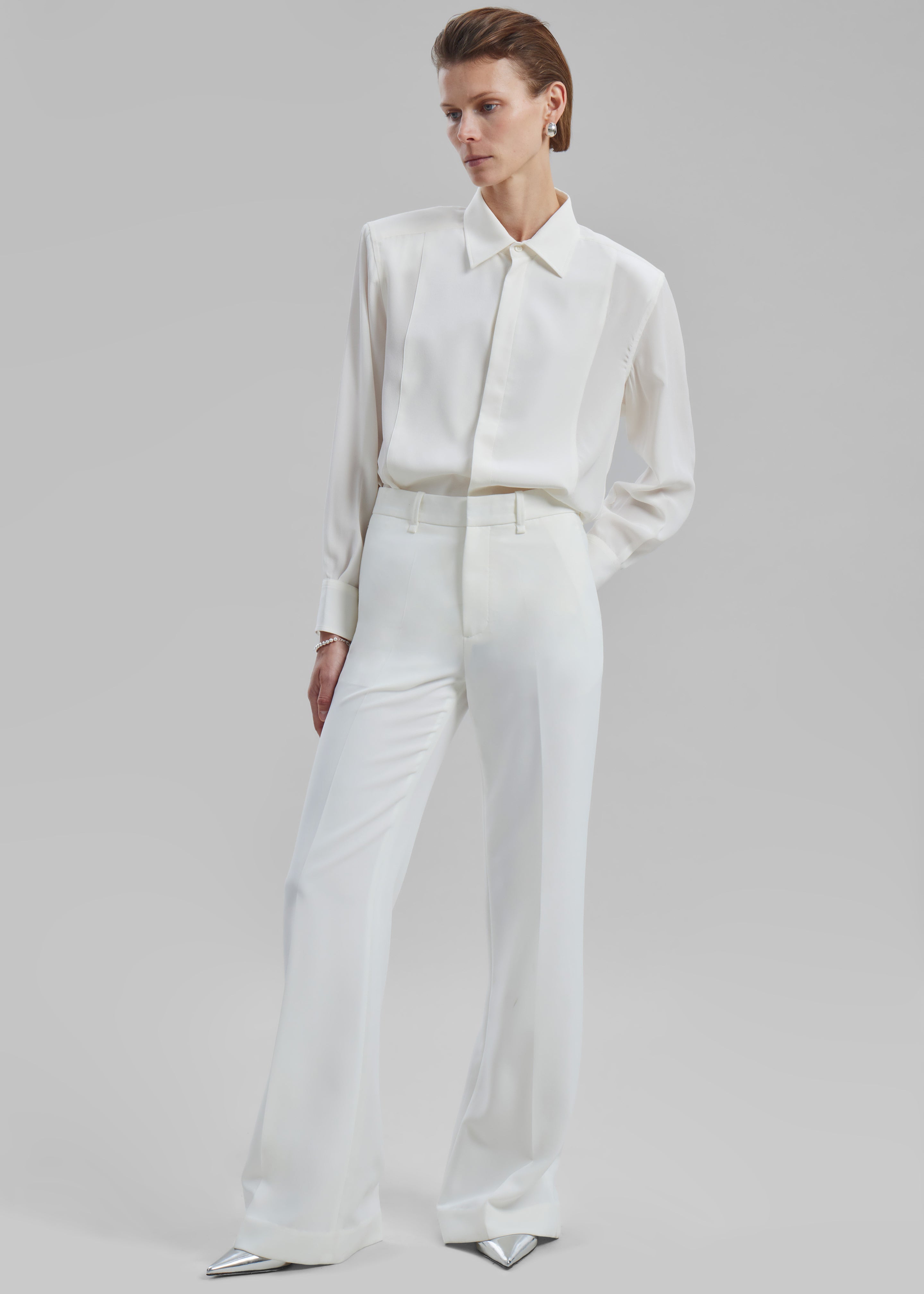Katie Flared Pants - Ivory - 4