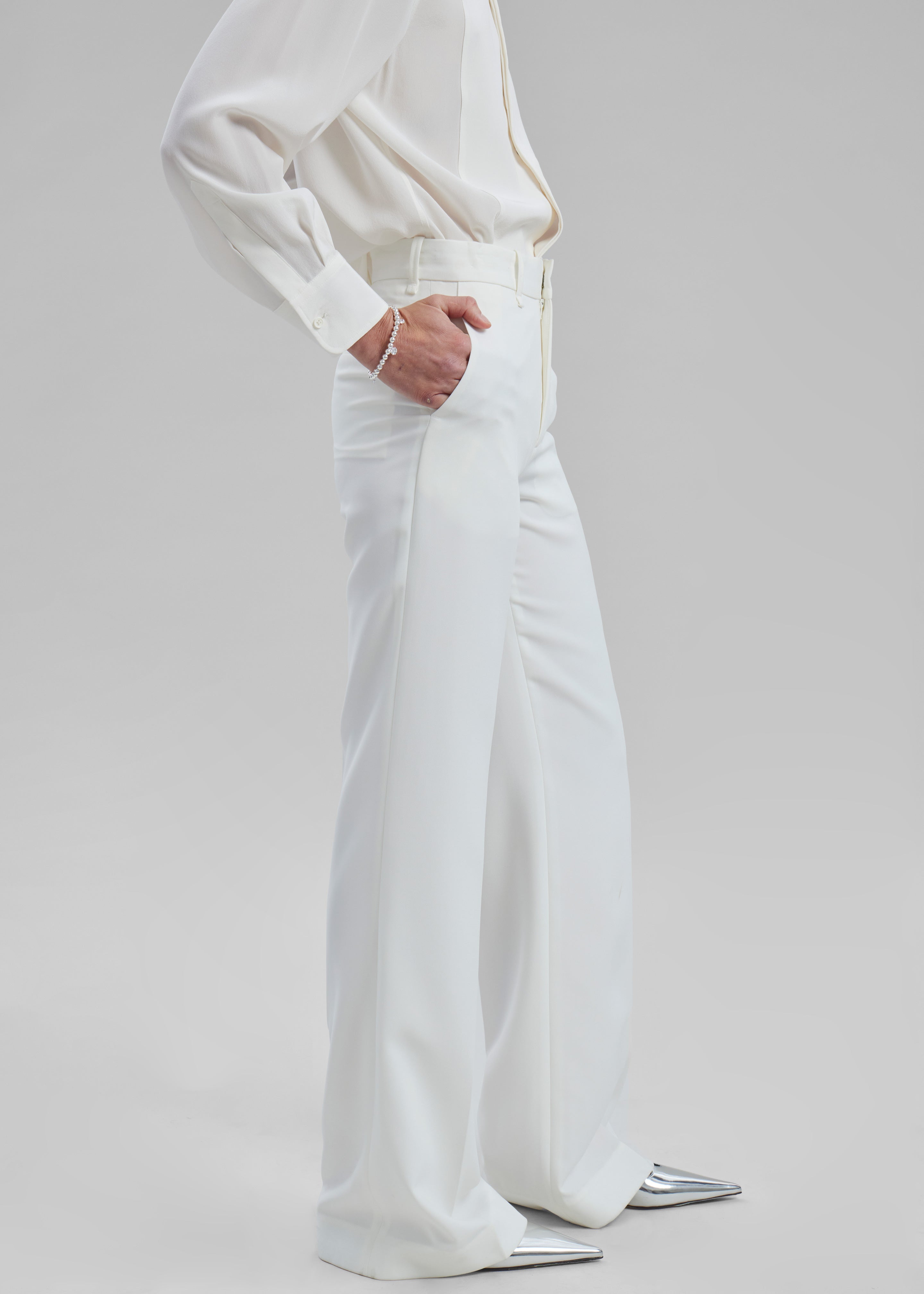 Katie Flared Pants - Ivory - 5