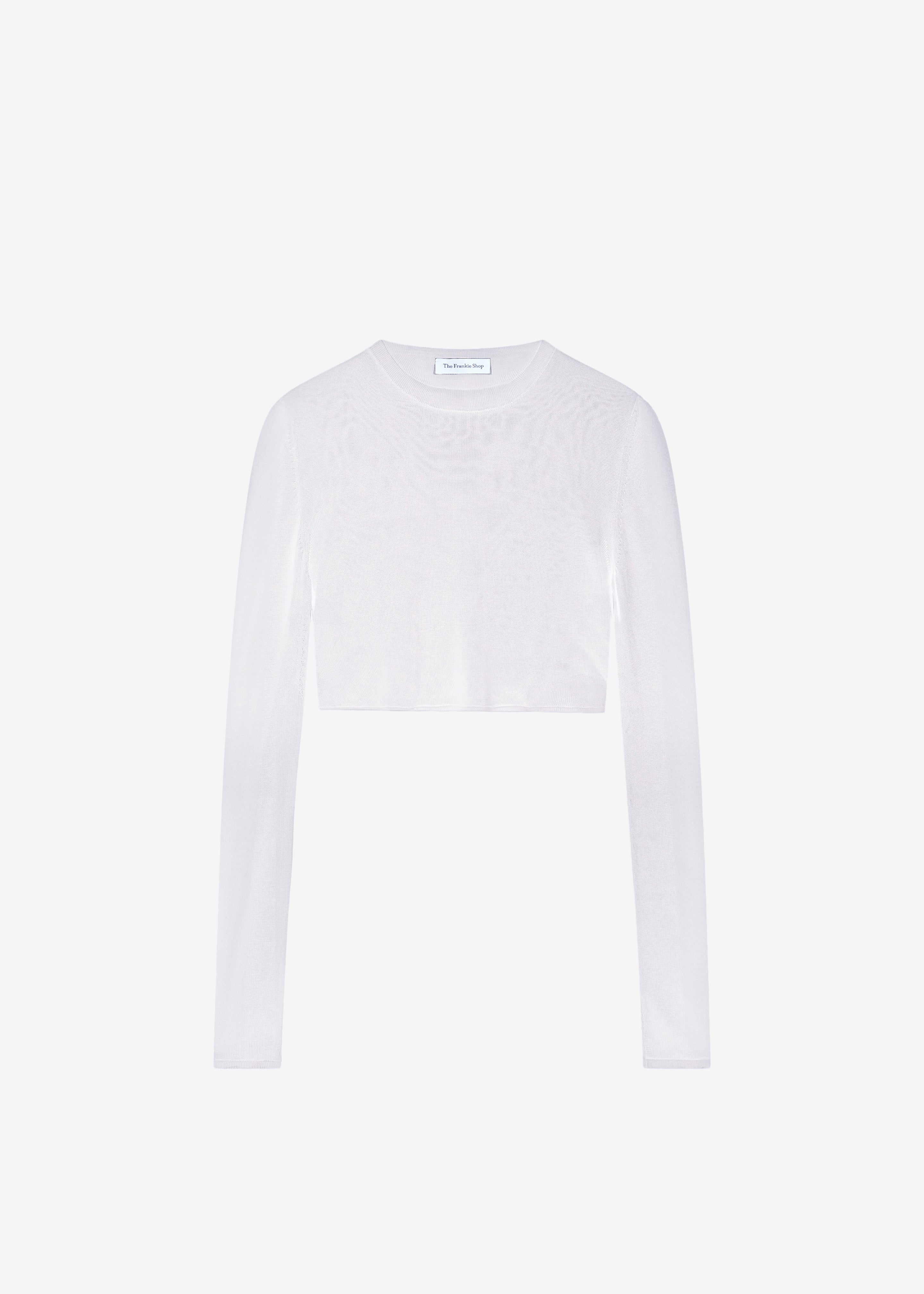 Kazel Cropped Thin Knit Top - White – The Frankie Shop