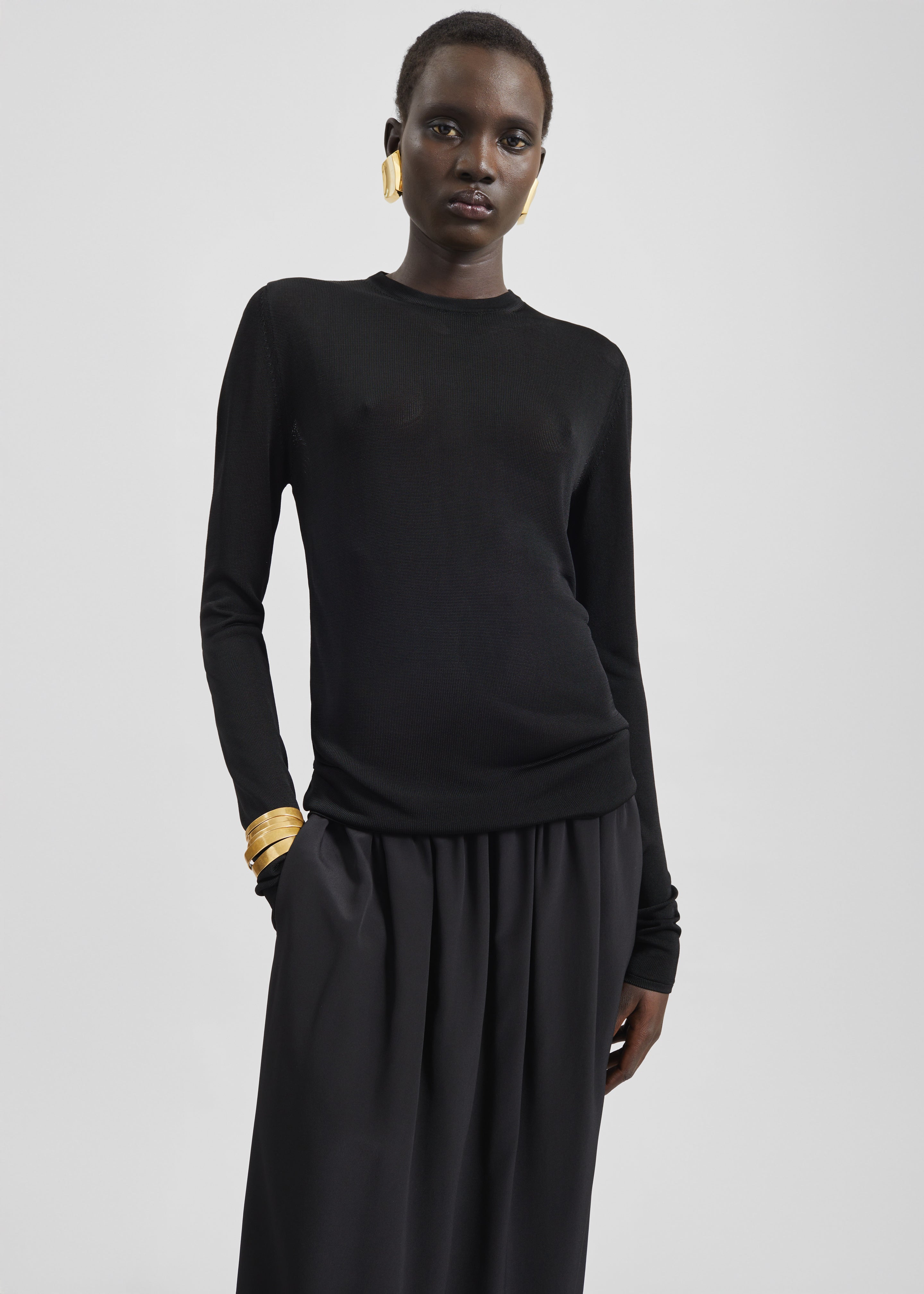 Kazel Thin Knit Top - Black – The Frankie Shop