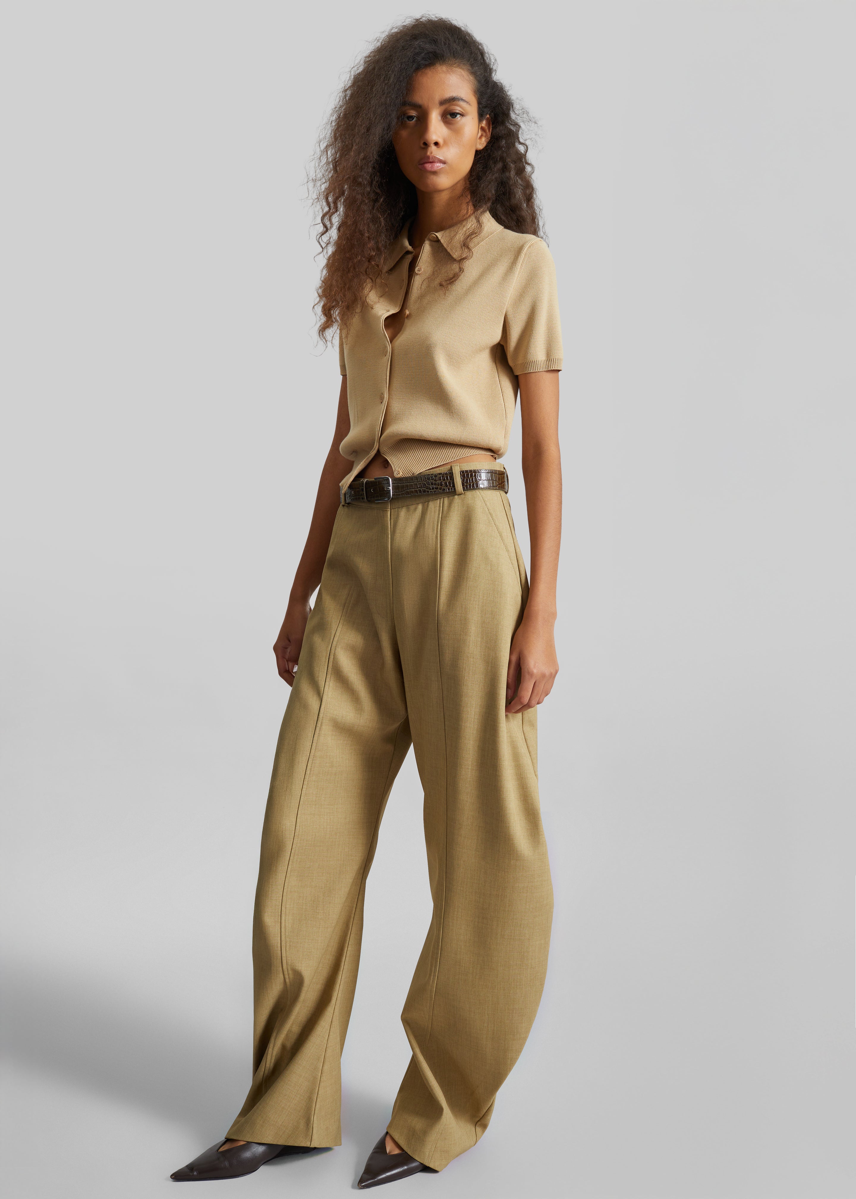 Keasden Barrel Leg Trousers - Camel - 4