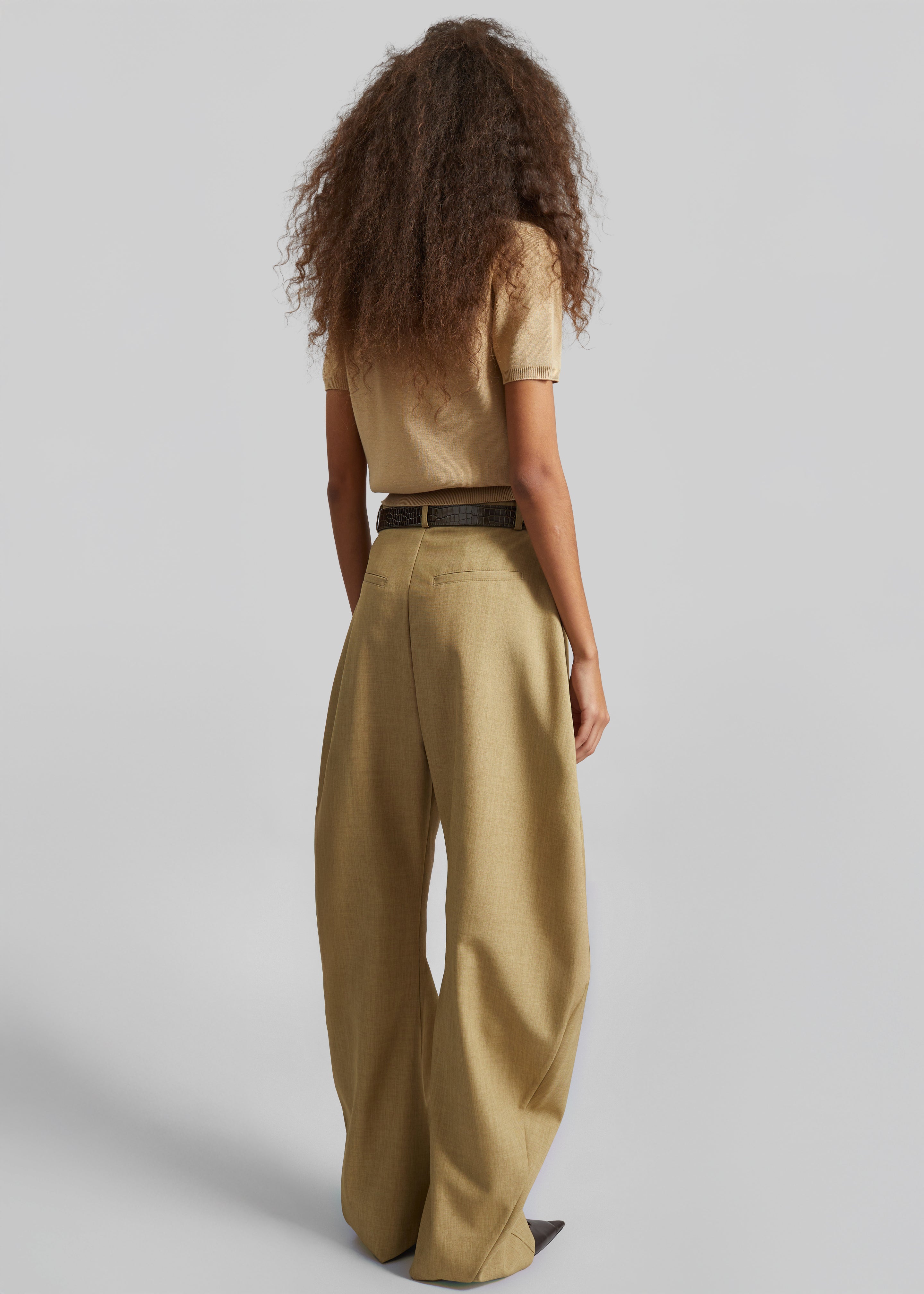Keasden Barrel Leg Trousers - Camel - 7