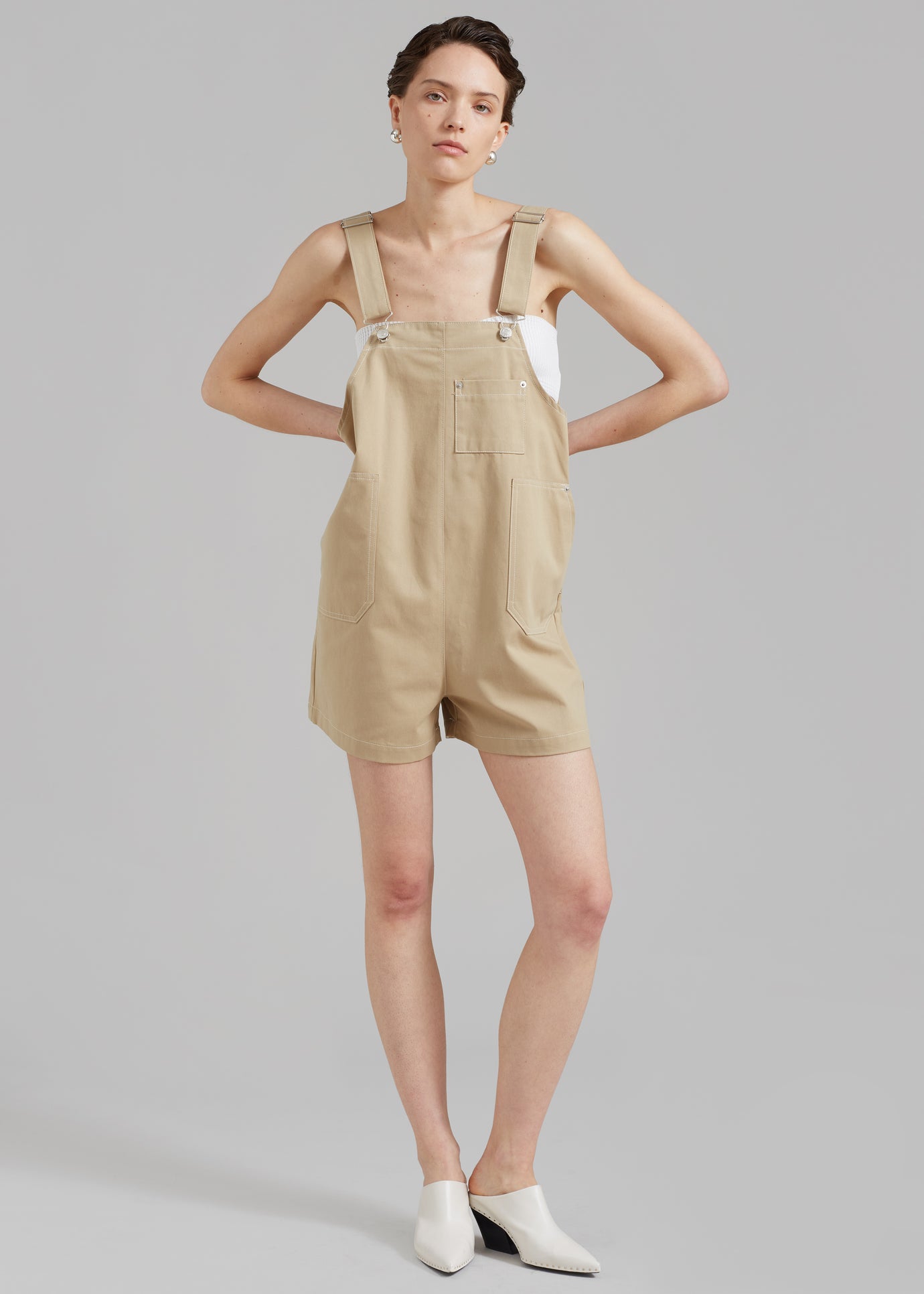 Keeley Overall Shorts - Beige
