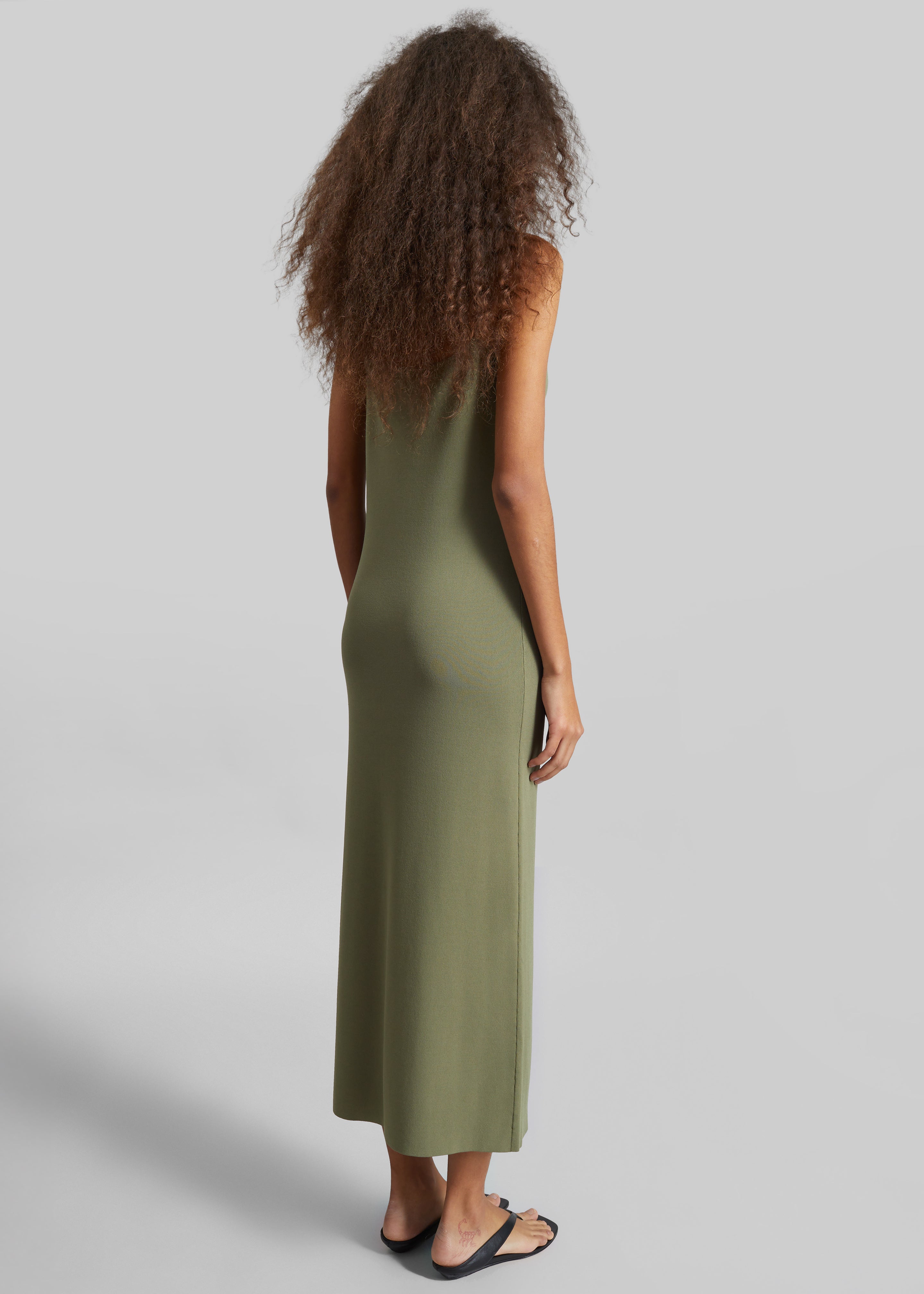 Keira Knit Midi Dress - Khaki Brown  The Frankie Shop