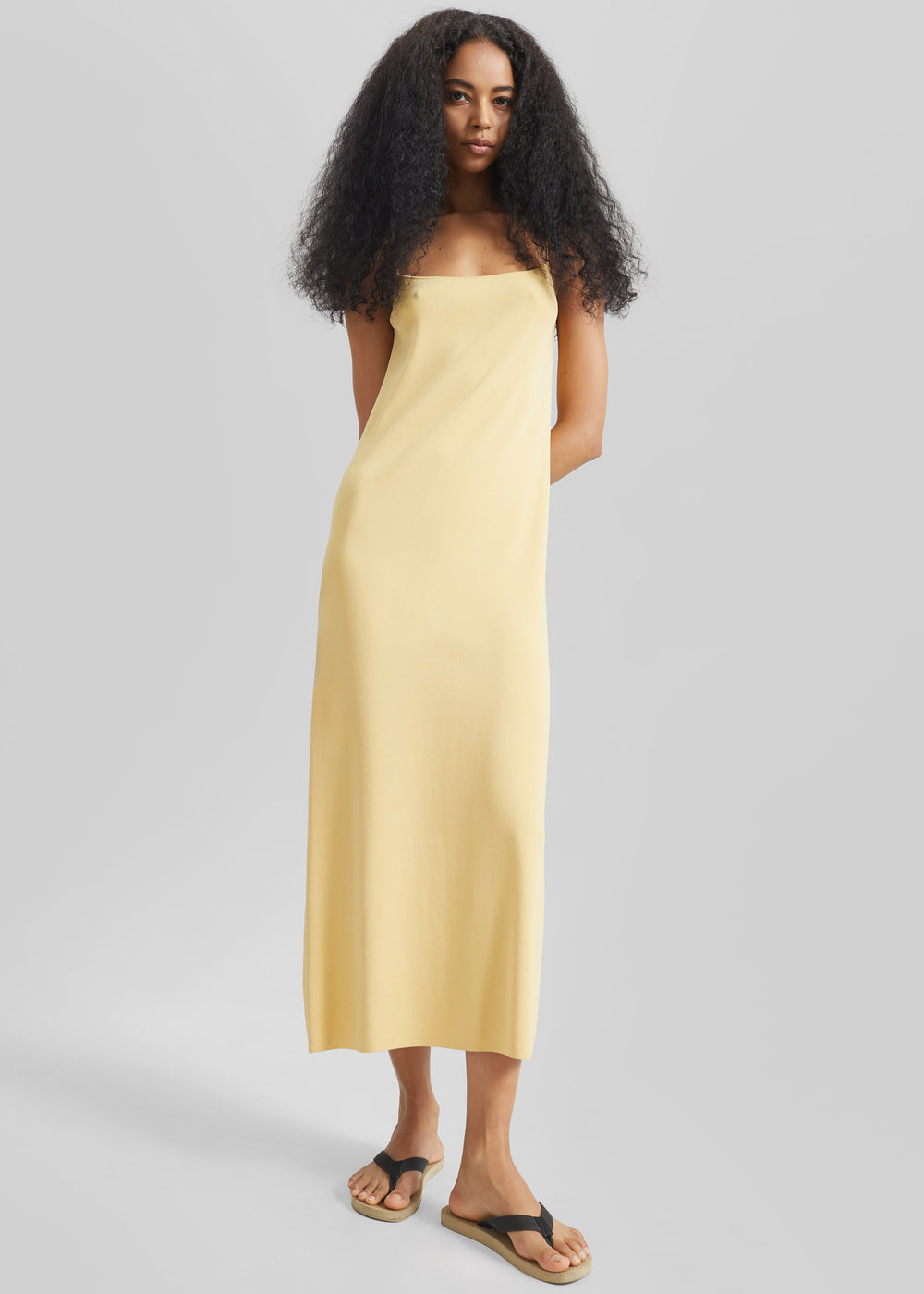 Keira Knit Midi Dress - Yellow