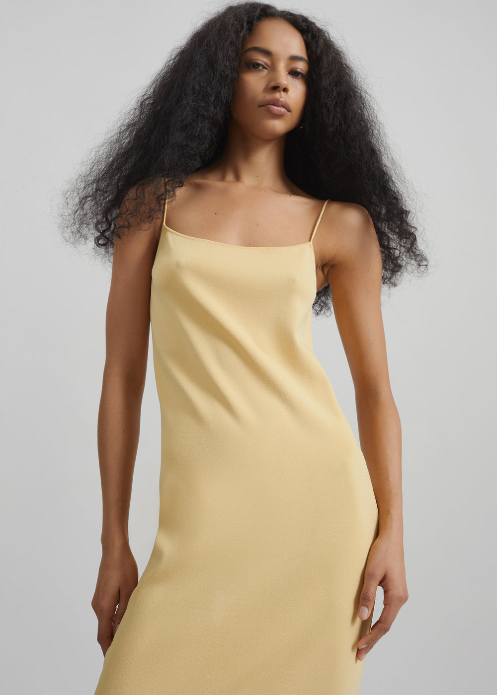 Keira Knit Midi Dress - Yellow - 1