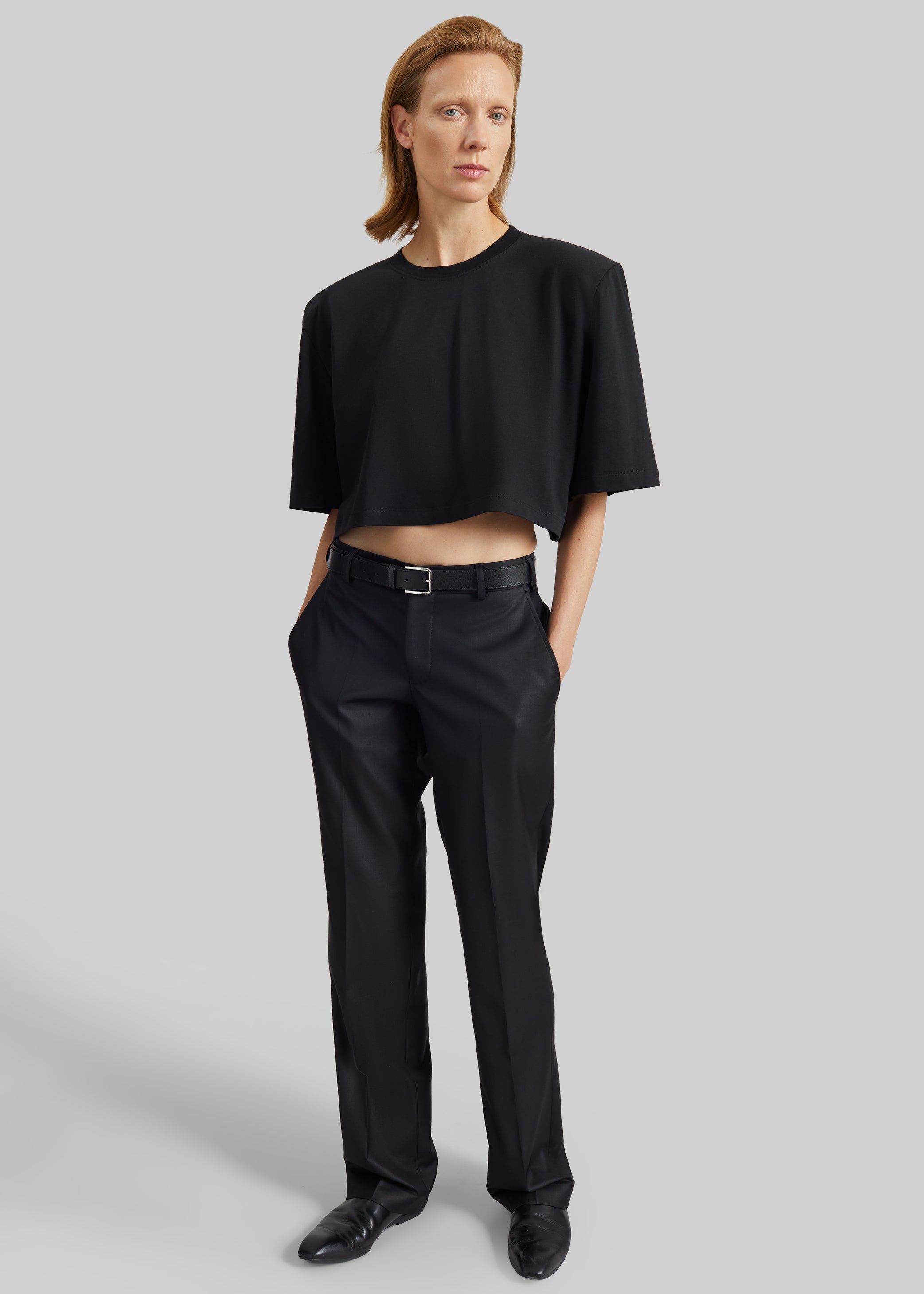 Shop the look image for Kelan Padded Cropped Tee - Black