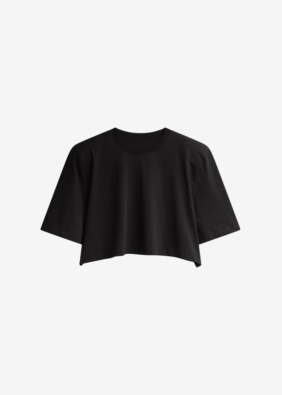 Kelan Padded Cropped Tee - Black - 7