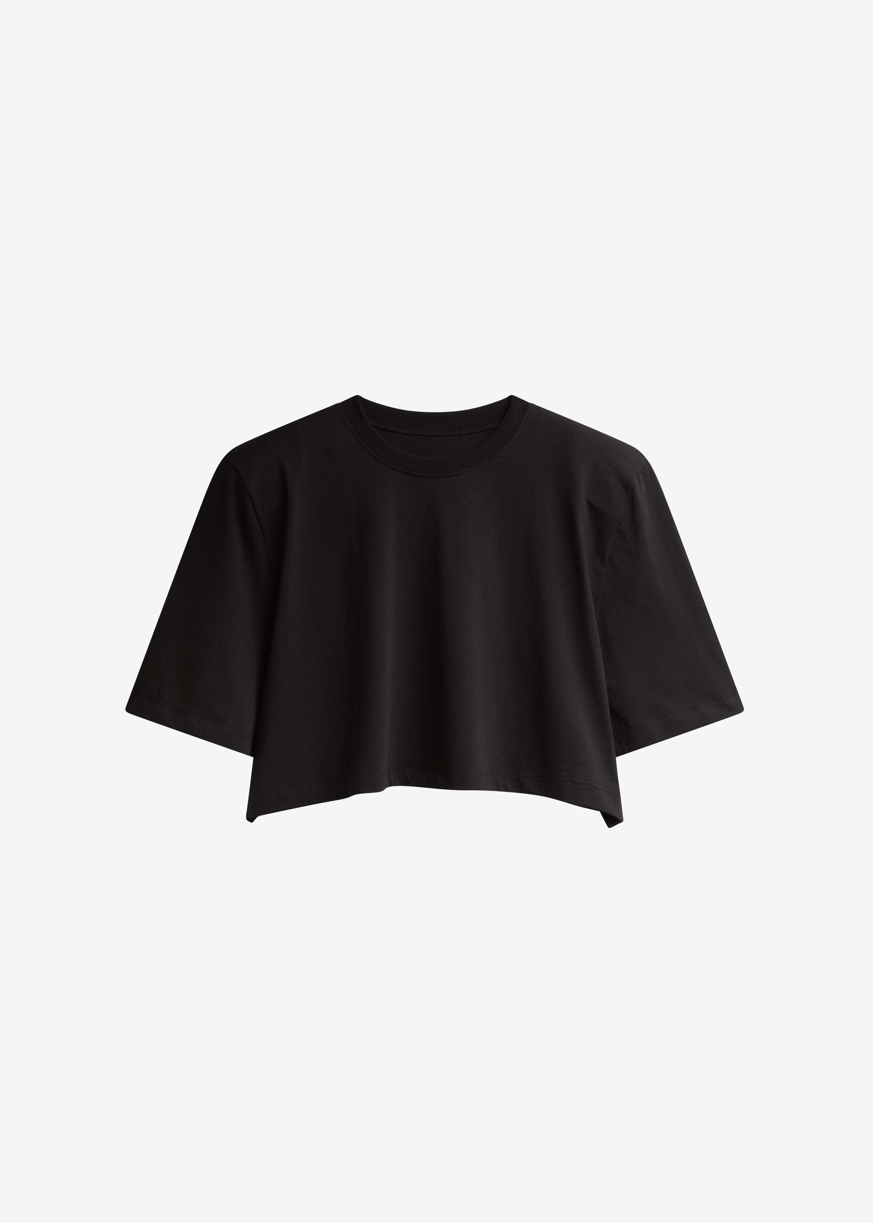 Kelan Padded Cropped Tee - Black - 7