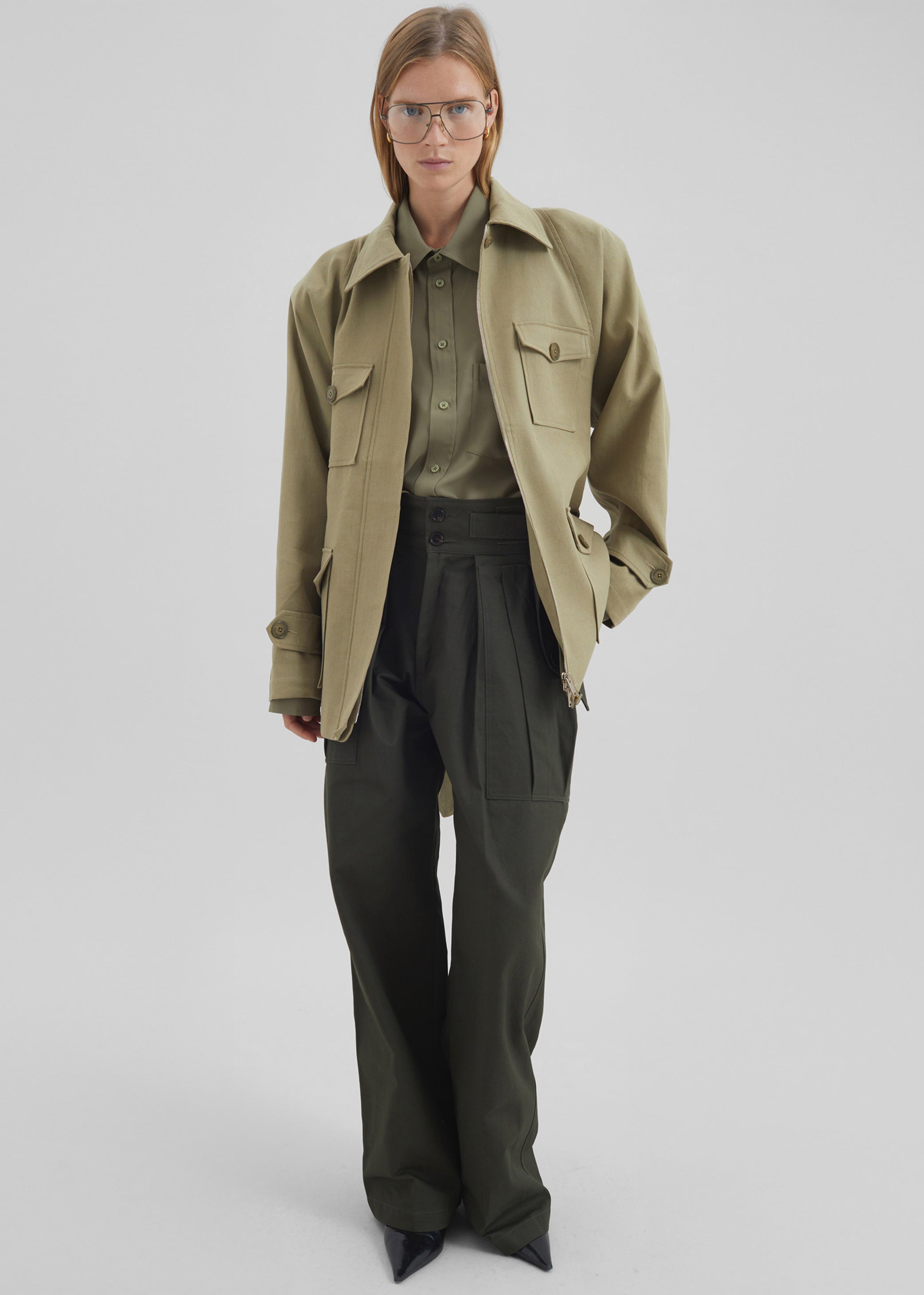 Shop the look image for Kelia Padded Utility Jacket - Sage