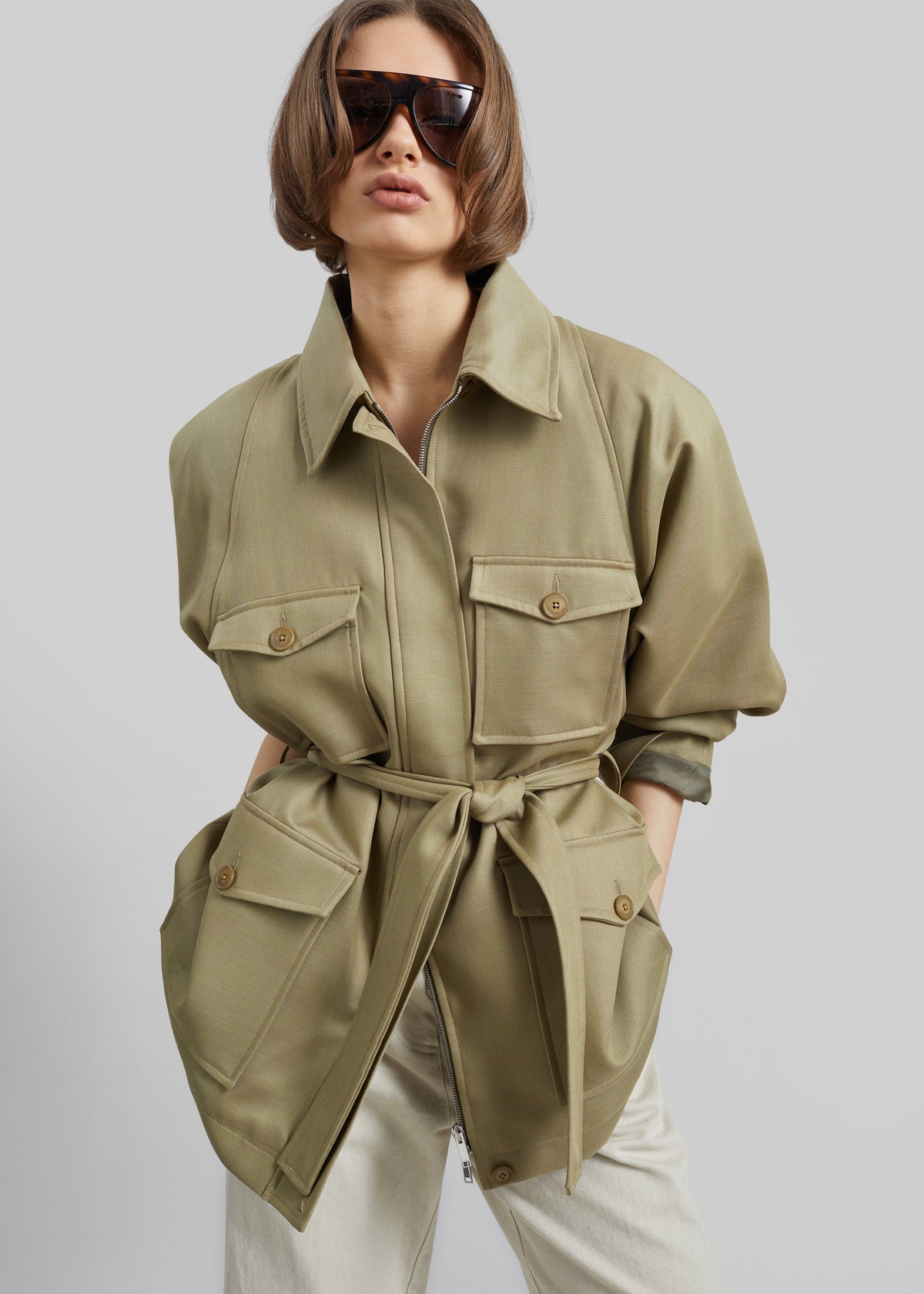 Kelia Padded Utility Jacket - Sage - 5