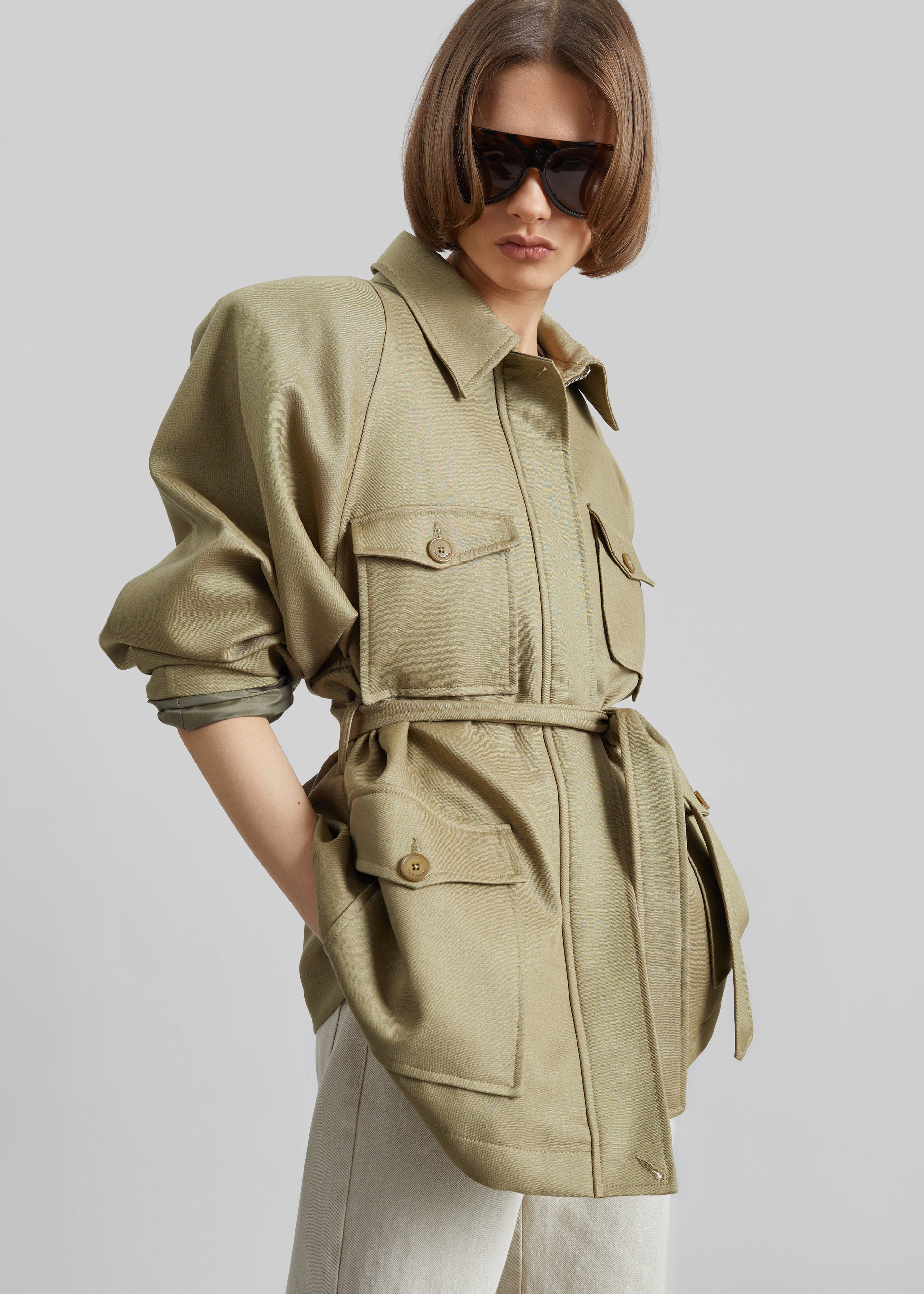 Kelia Padded Utility Jacket - Sage - 4