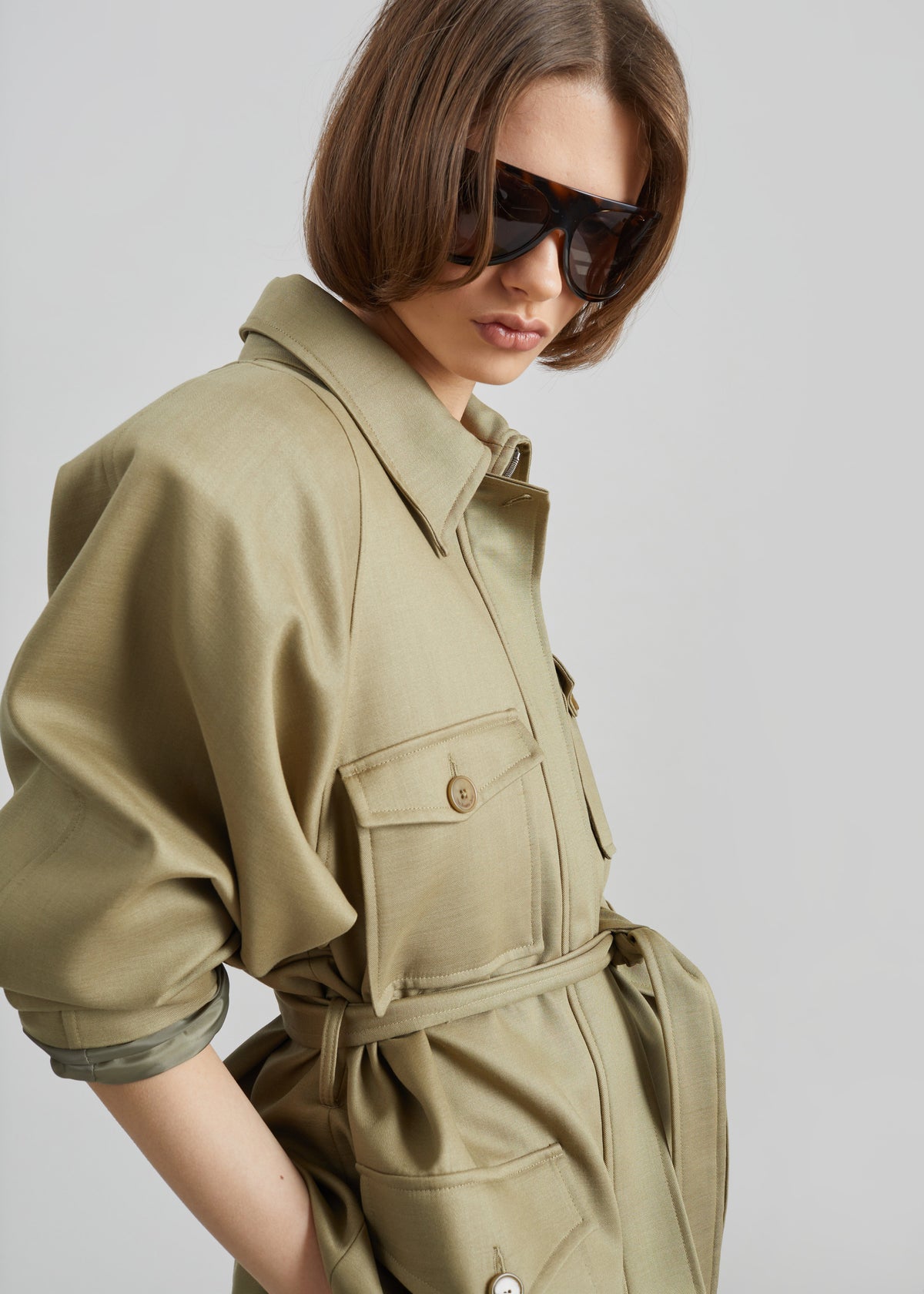 Kelia Padded Utility Jacket - Sage - 7