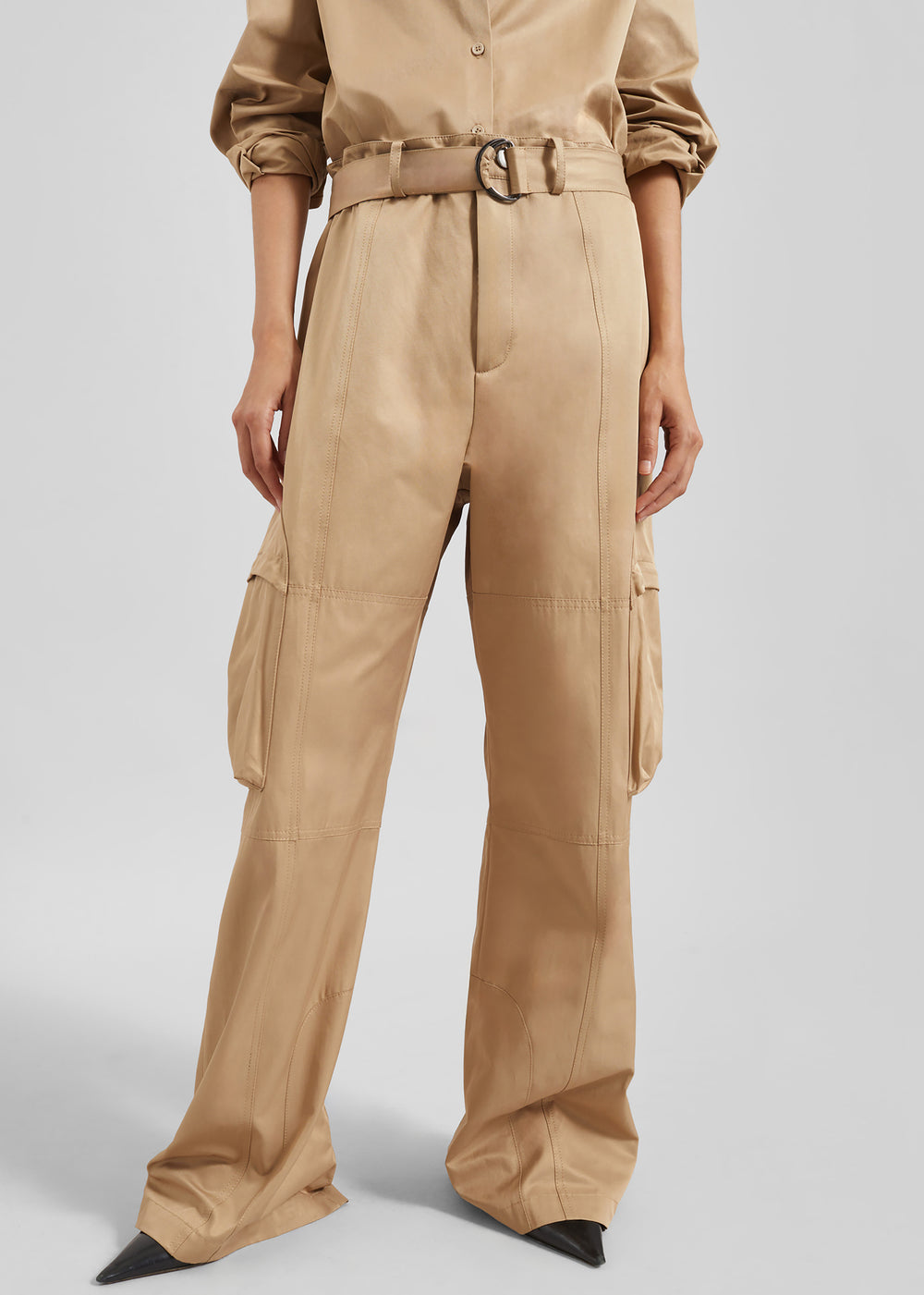 Kelly Cotton Cargo Pants - Camel - 1