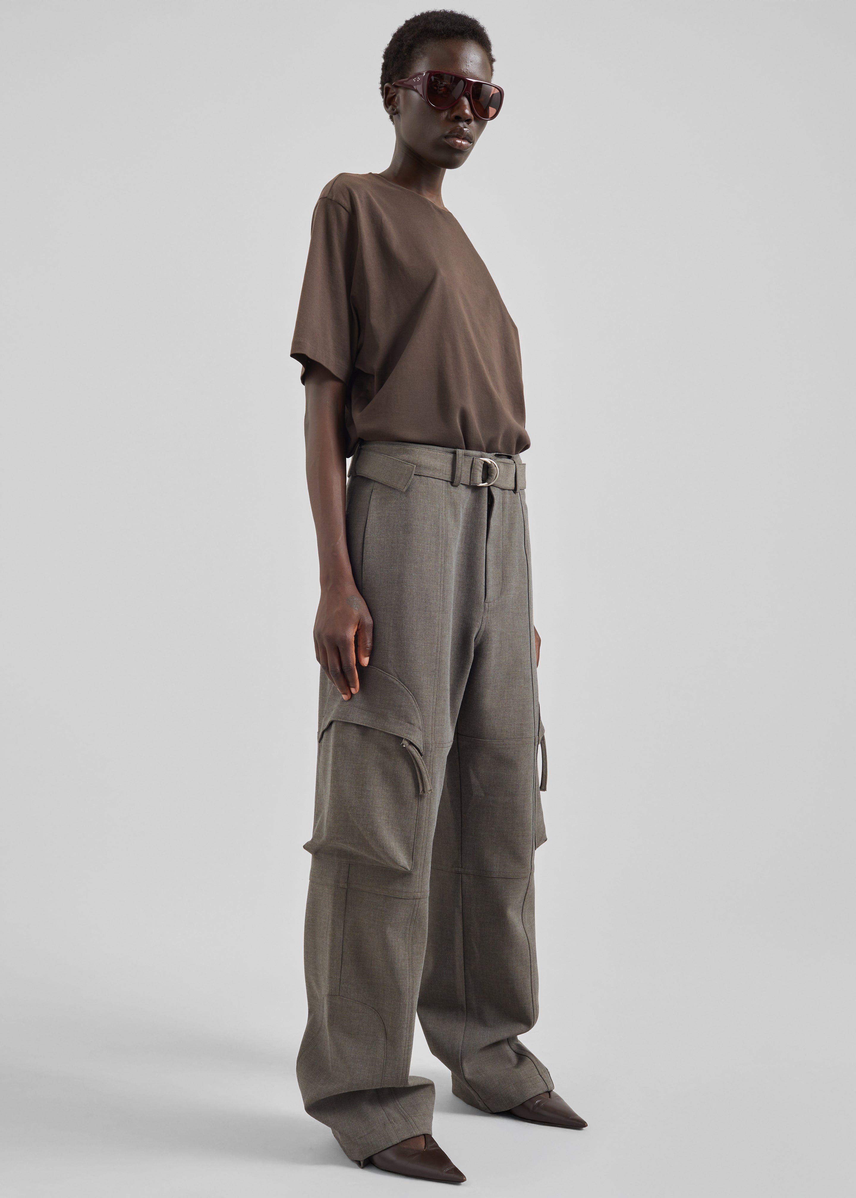 Kelly Double Weave Cargo Pants - Taupe Melange – The Frankie Shop