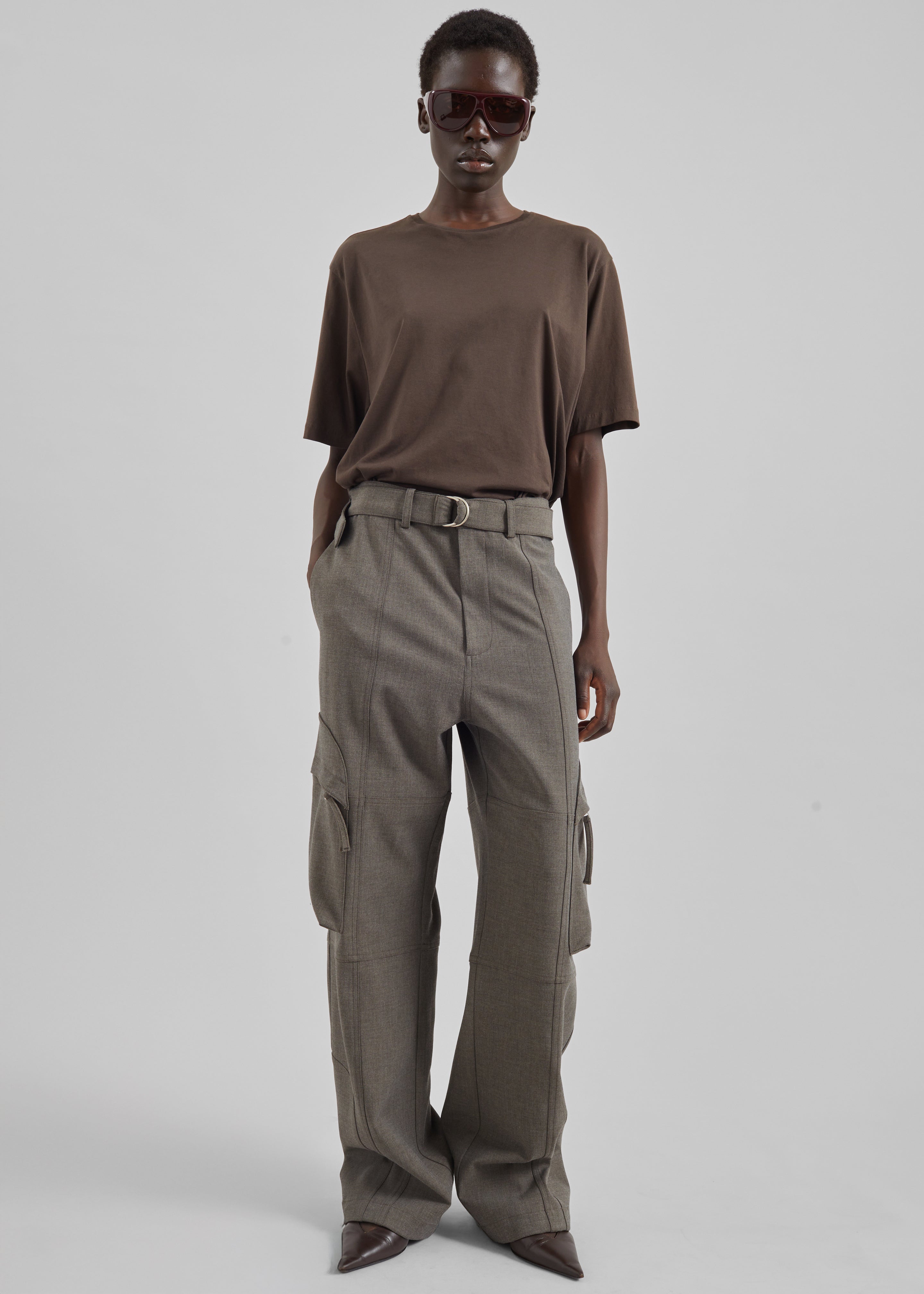 Kelly Double Weave Cargo Pants - Taupe Melange – The Frankie Shop
