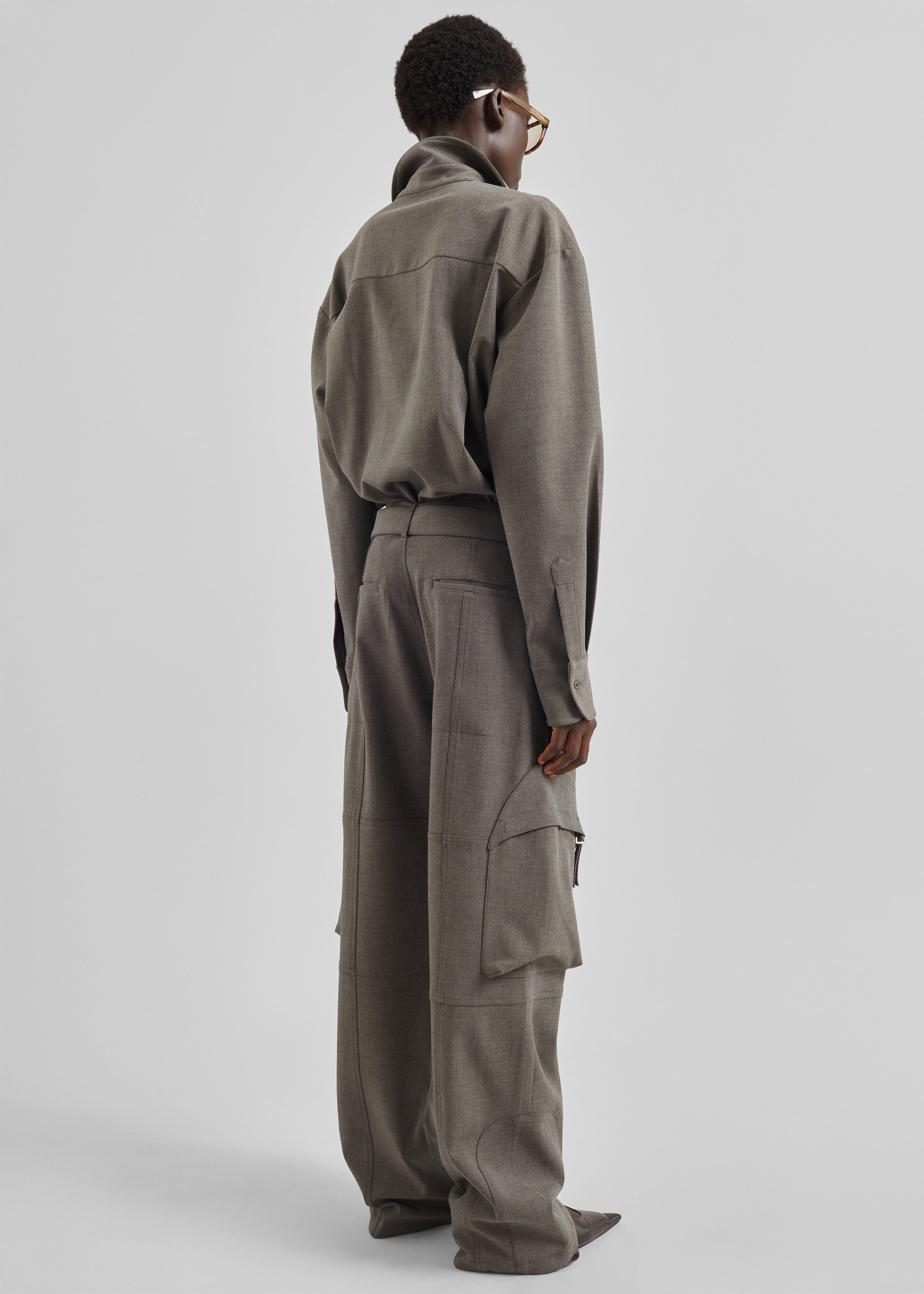 Kelly Double Weave Cargo Pants - Taupe Melange – The Frankie Shop