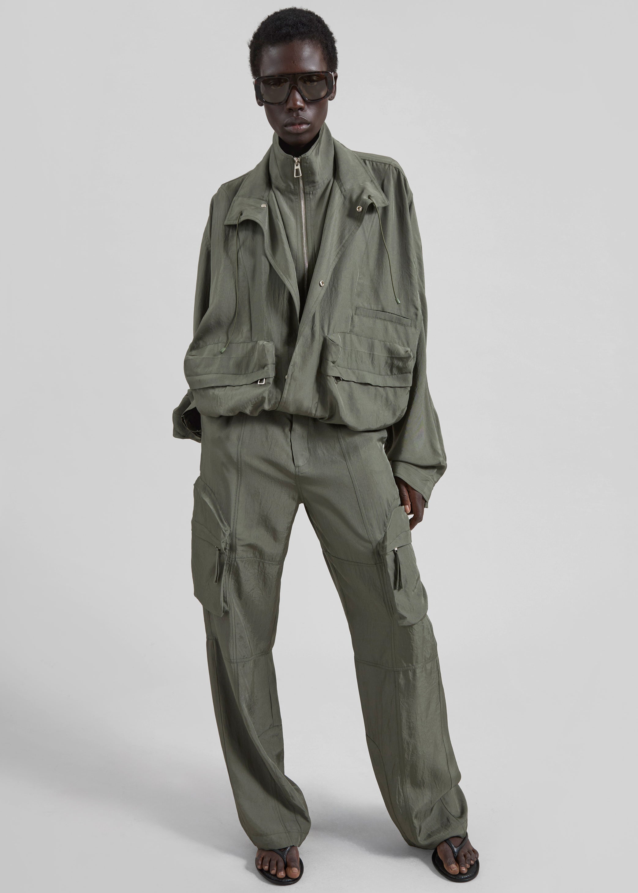 Shop the look image for Breya Fluid Jacket - Moss Green