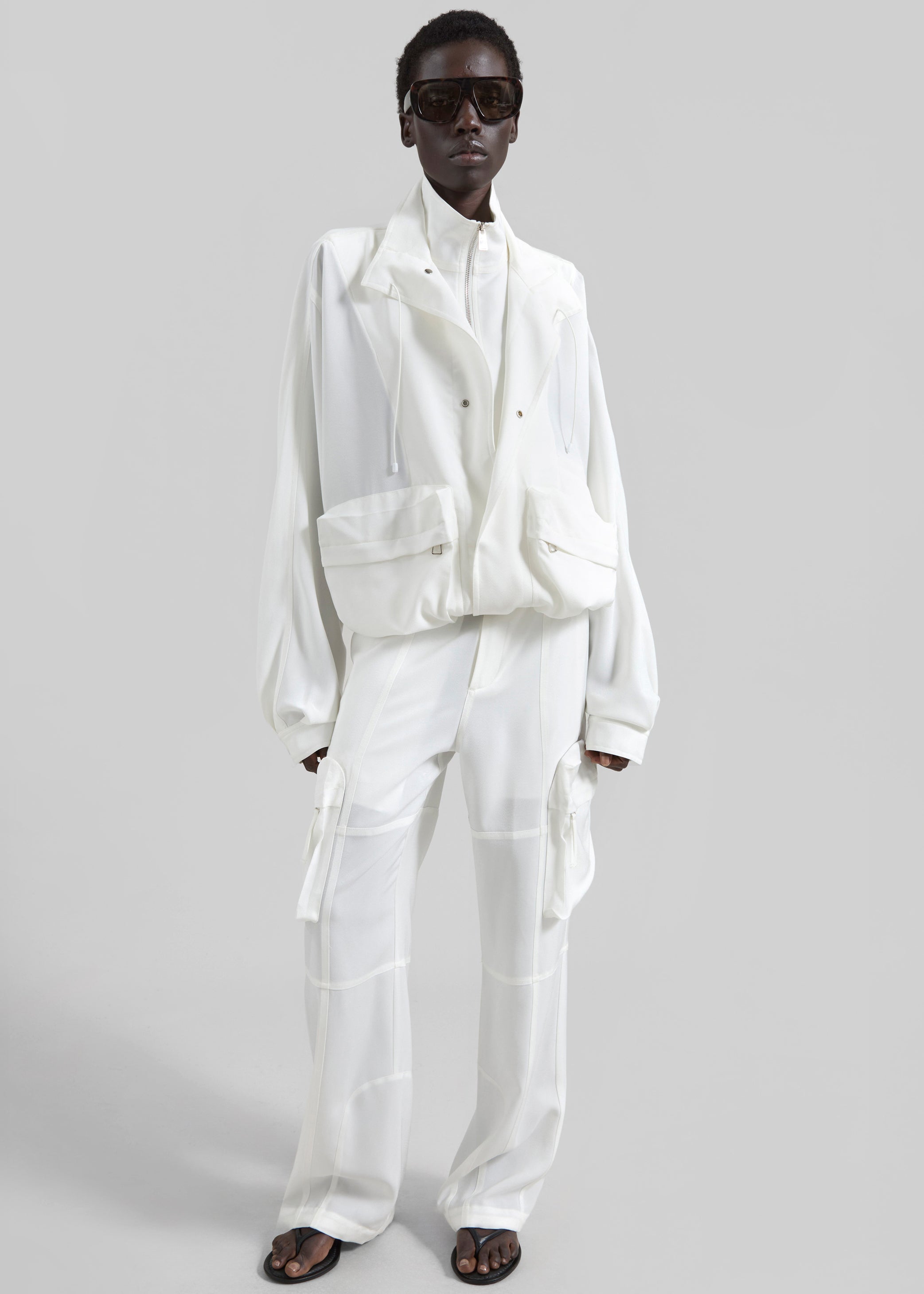 Shop the look image for Kelly Fluid Cargo Pants - White