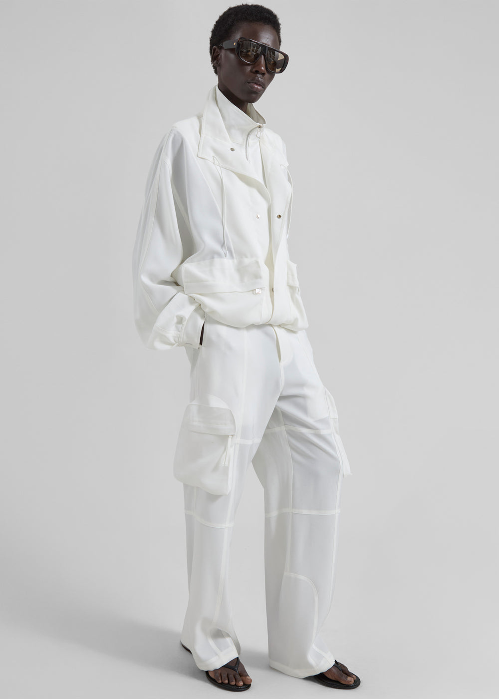 Kelly Fluid Cargo Pants - White