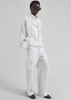 Kelly Fluid Cargo Pants - White