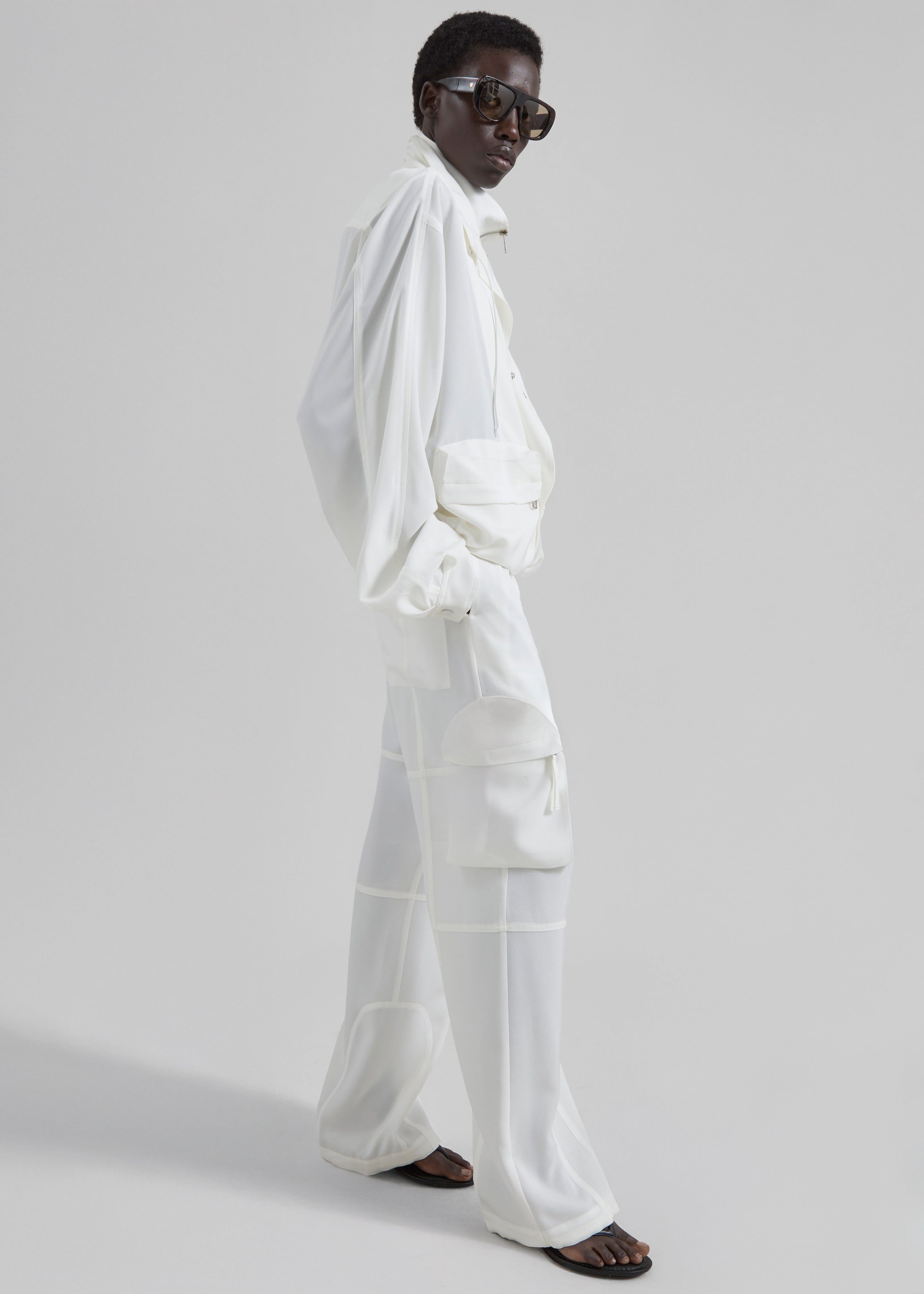 Kelly Fluid Cargo Pants - White - 6