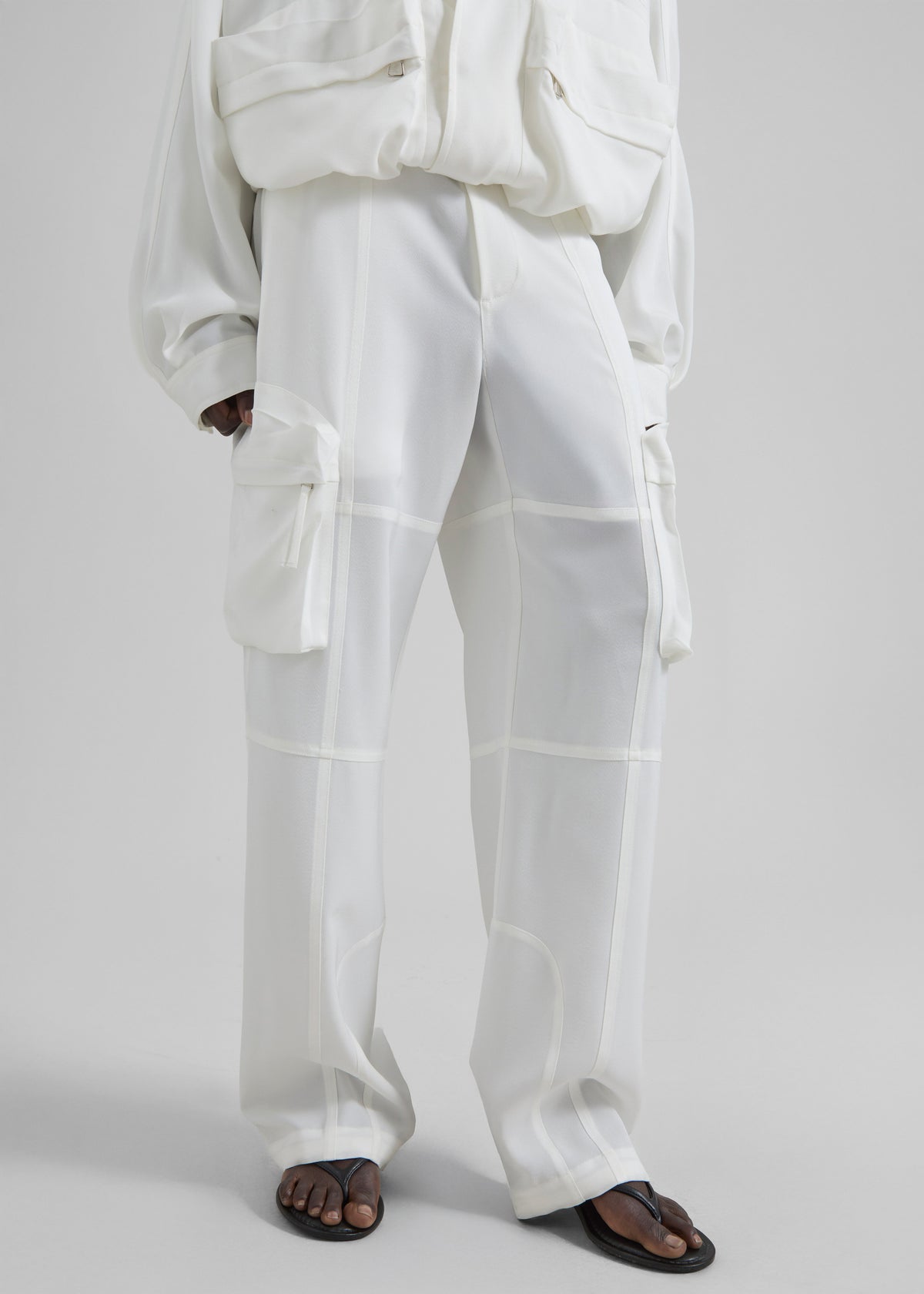 Kelly Fluid Cargo Pants - White - 7
