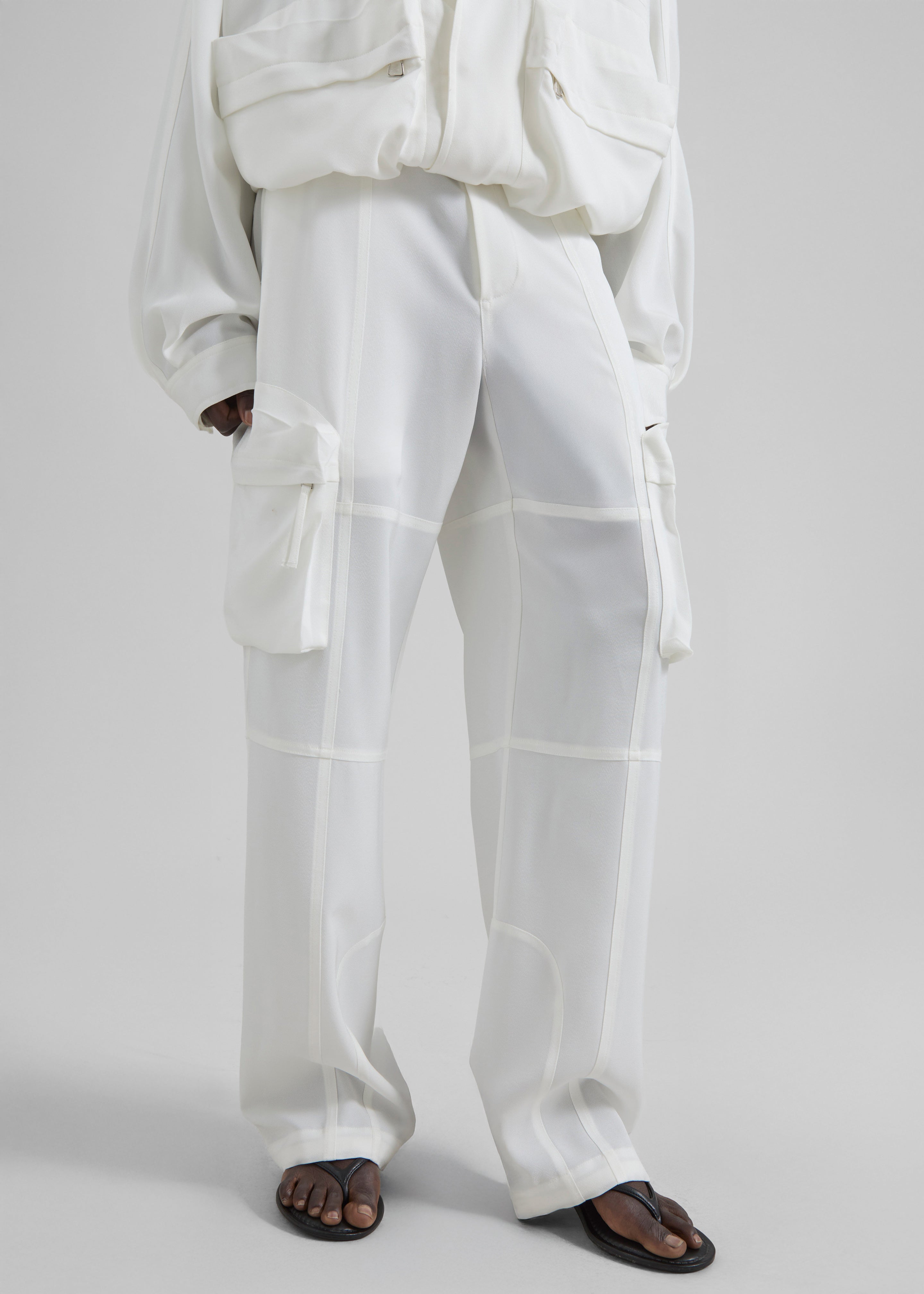 Kelly Fluid Cargo Pants - White - 7