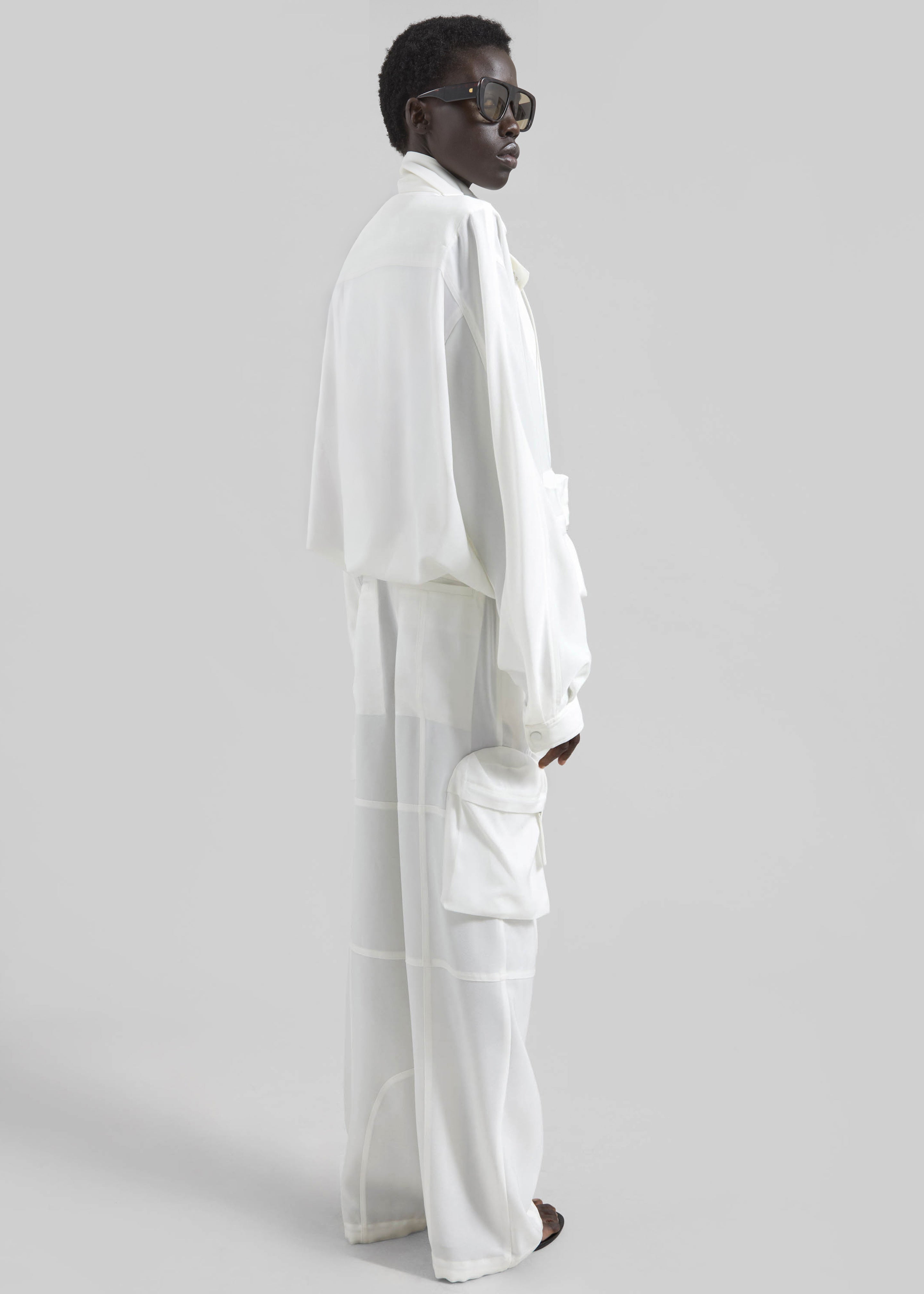 Kelly Fluid Cargo Pants - White - 8