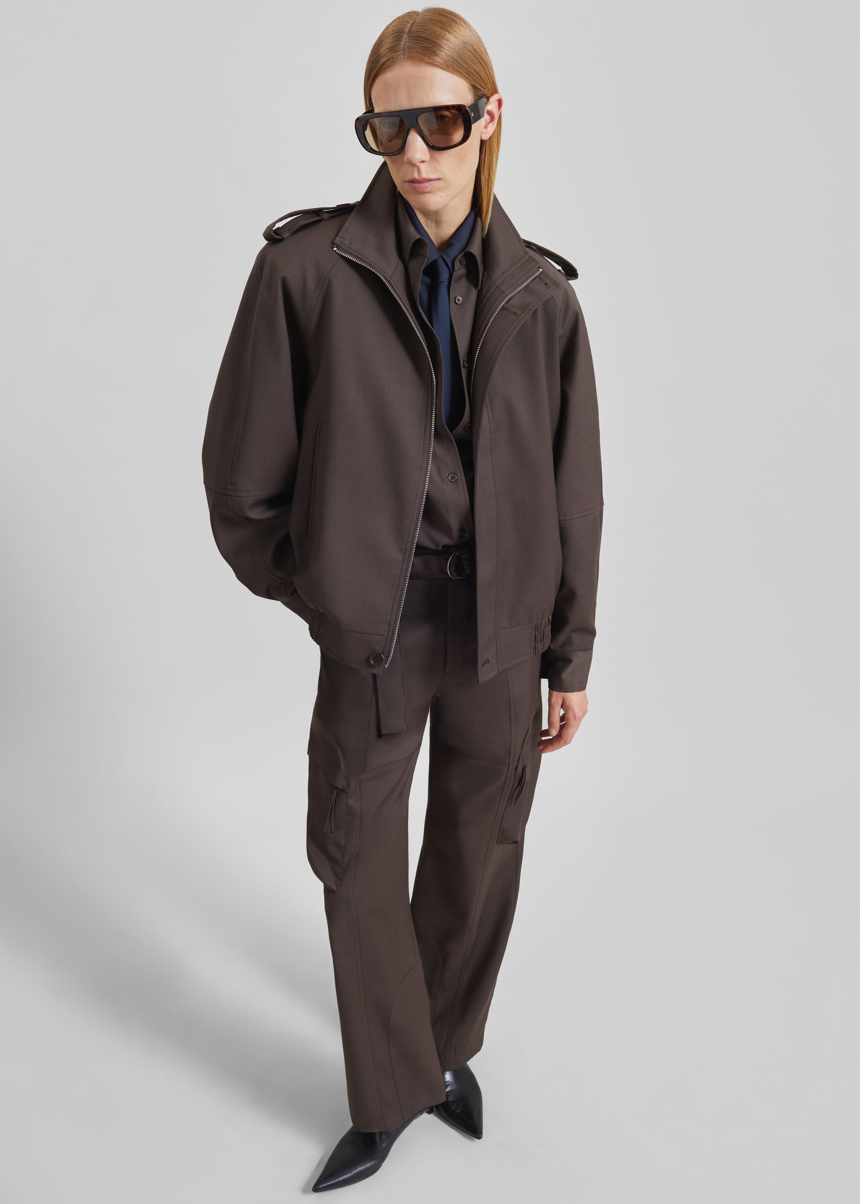 Kelly Padded Blouson - Brown - 3