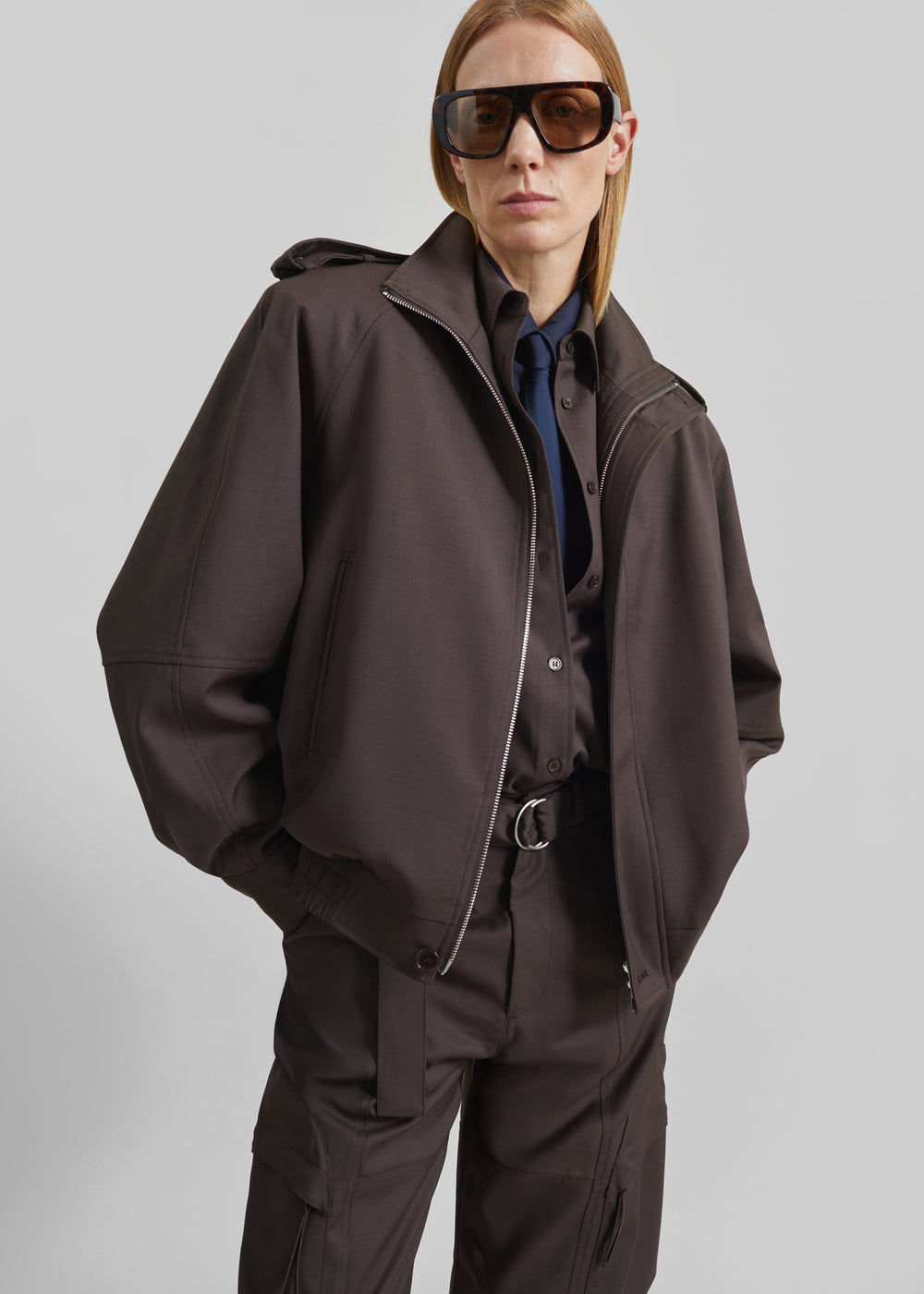 Kelly Padded Blouson - Brown